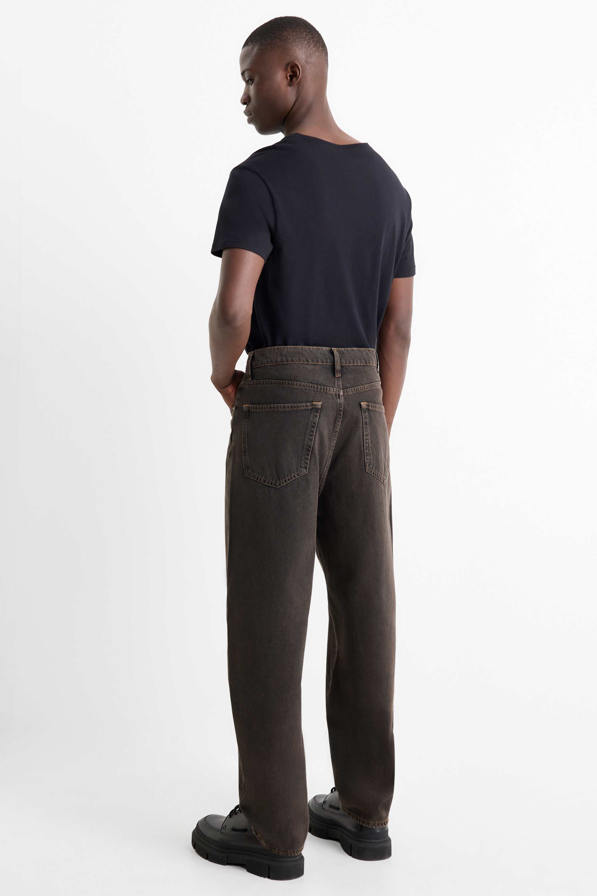 Barrel jeans denim-brown