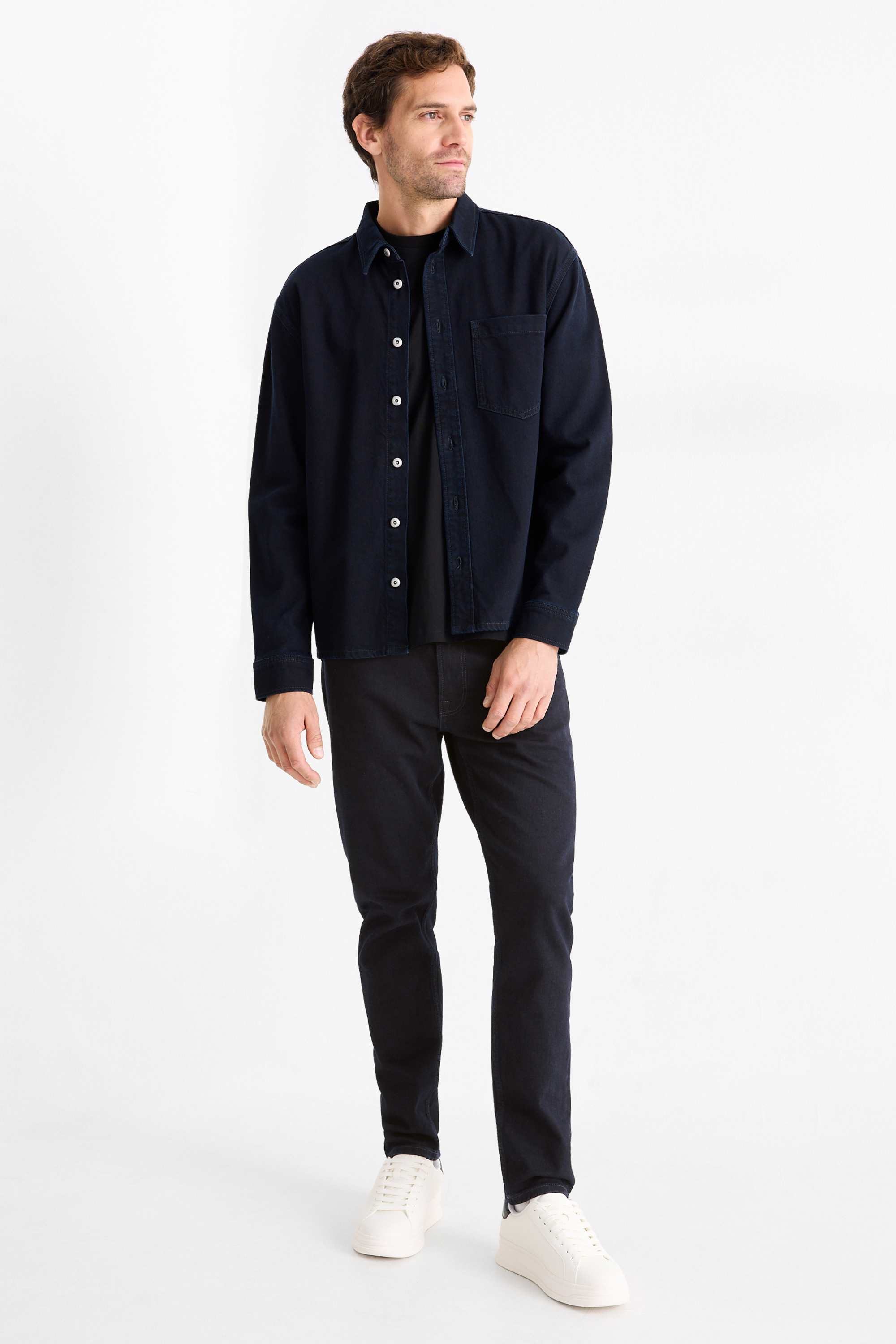 Slim tapered jeans denim-dark blue