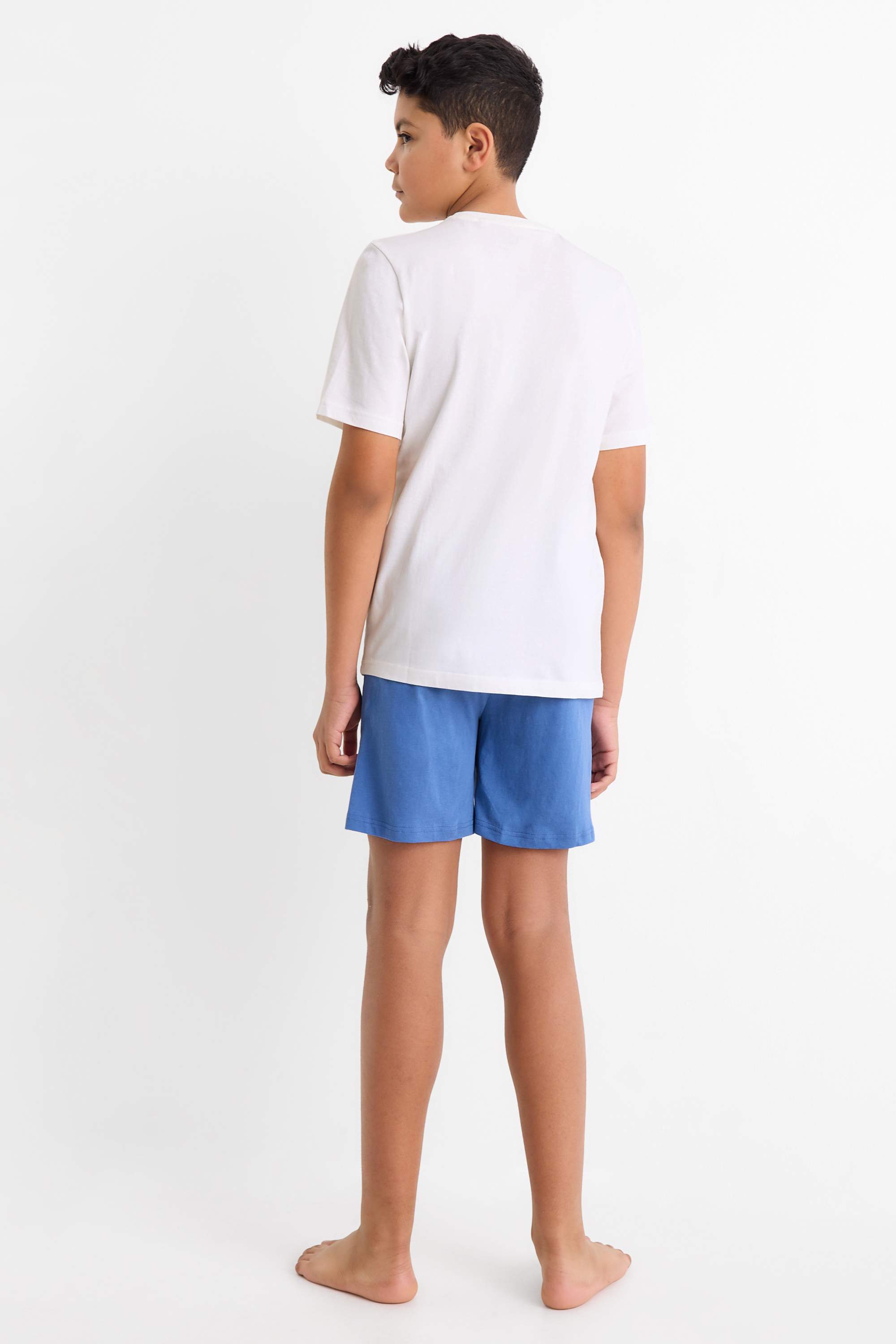 Minecraft - short pyjamas - 2 piece blue / creme