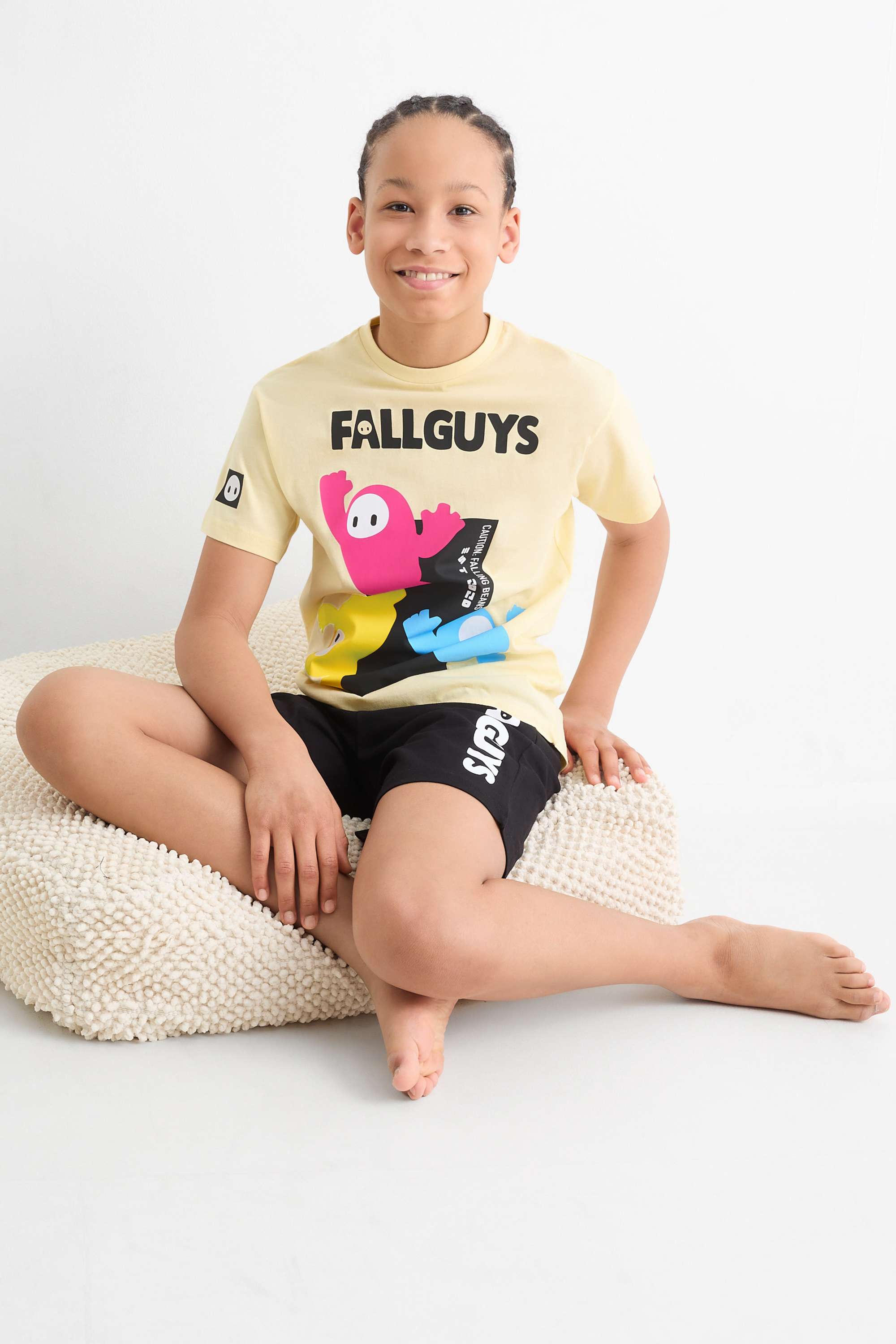 Fall Guys - short pyjamas - 2 piece light yellow