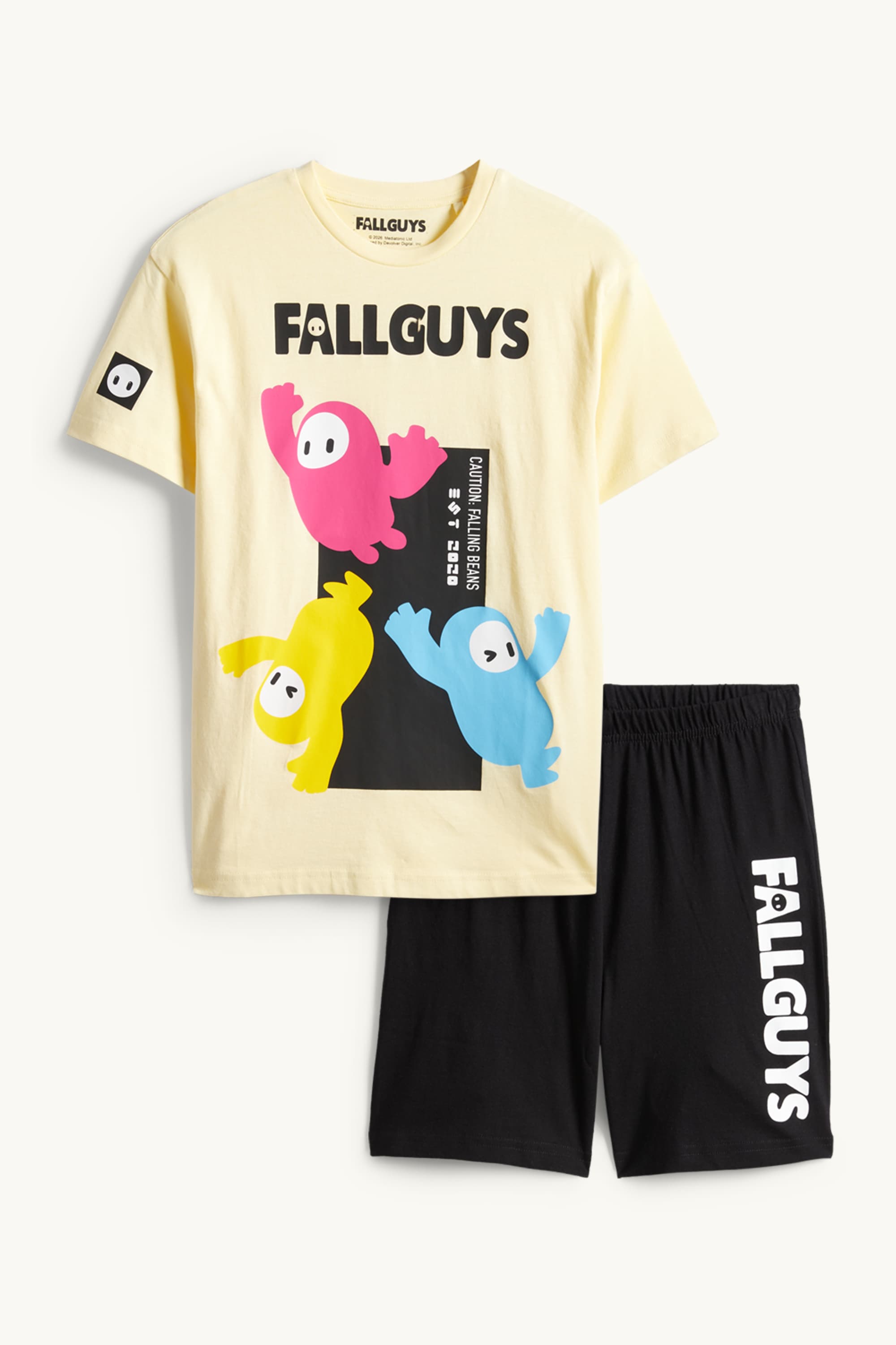 Fall Guys - short pyjamas - 2 piece light yellow