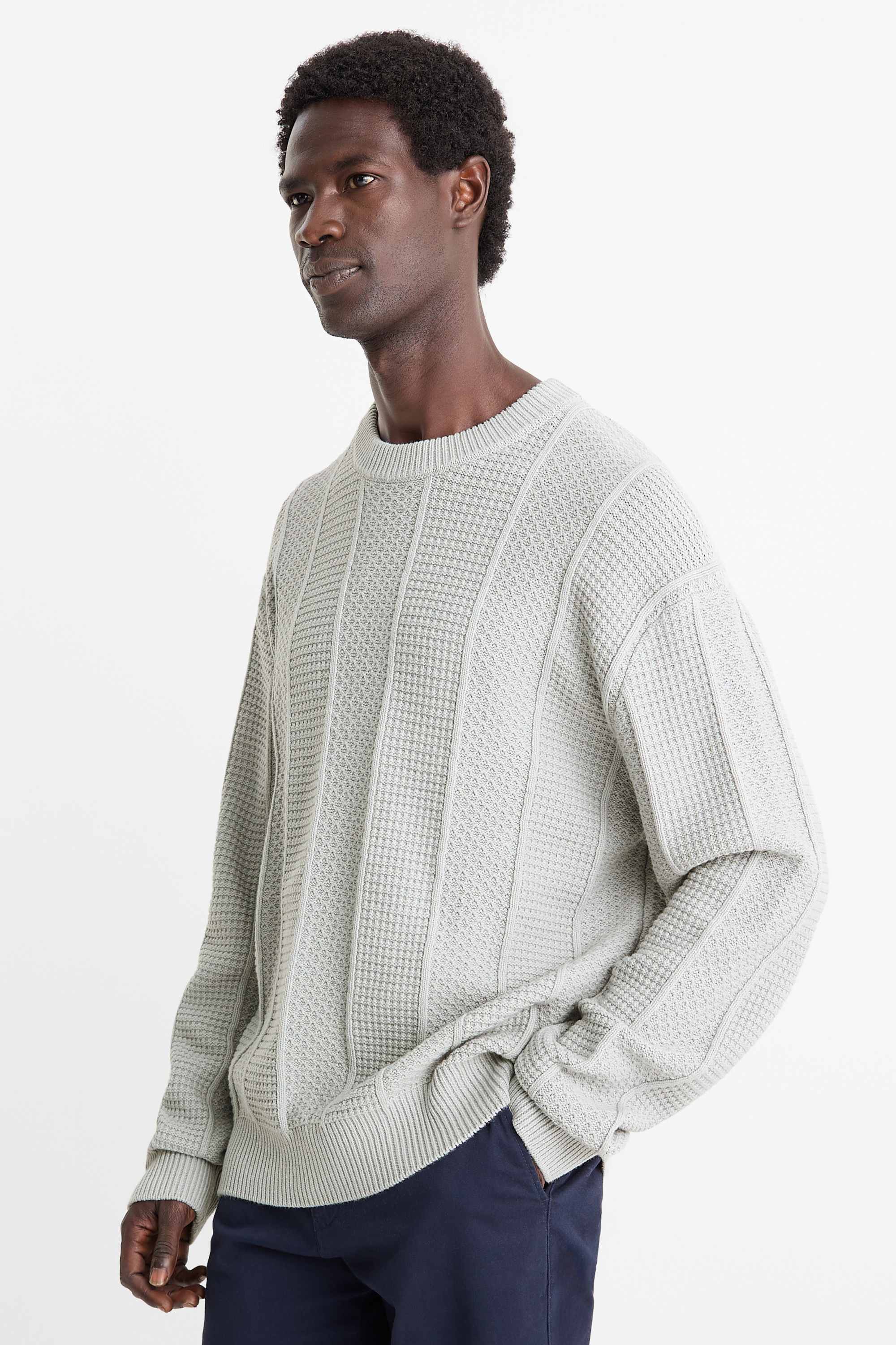 Jumper - textured light blue
