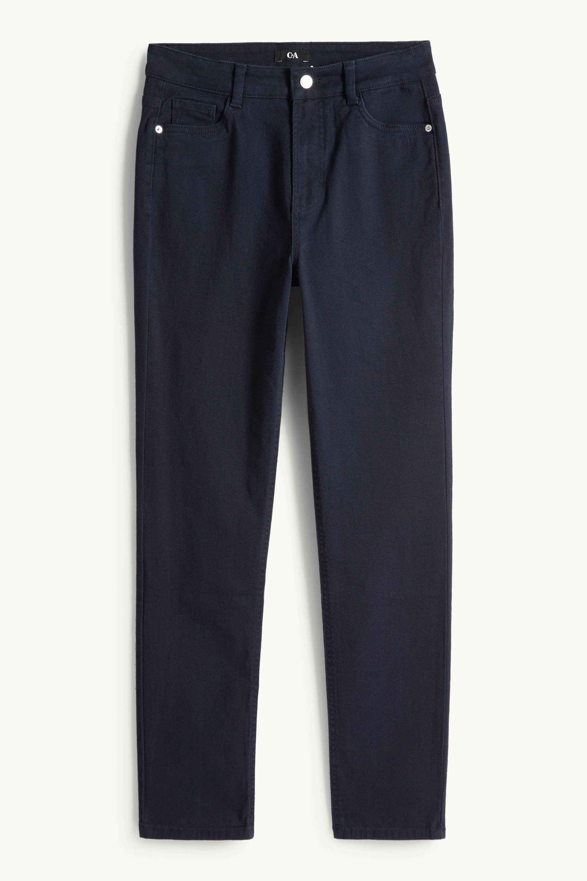 Cloth trousers - high waist - slim fit dark blue