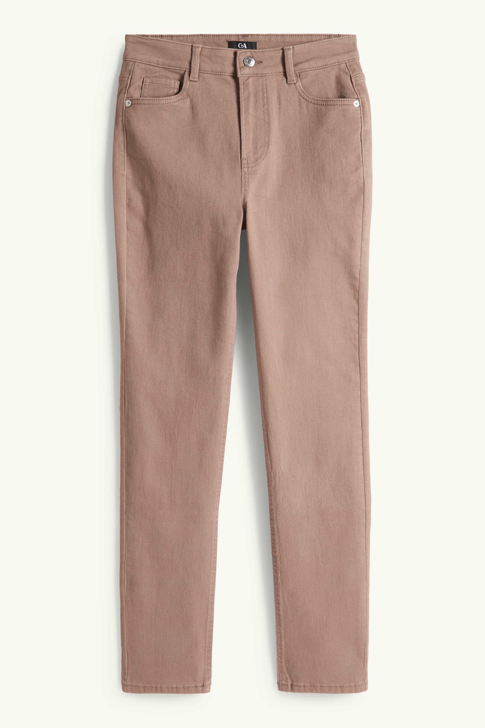 Cloth trousers - high waist - slim fit brown