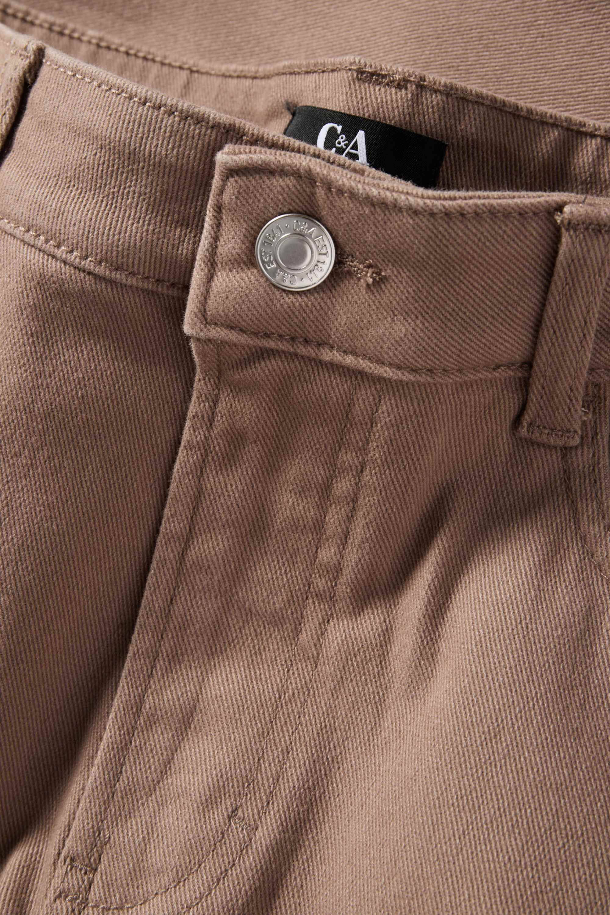 Cloth trousers - high waist - slim fit brown