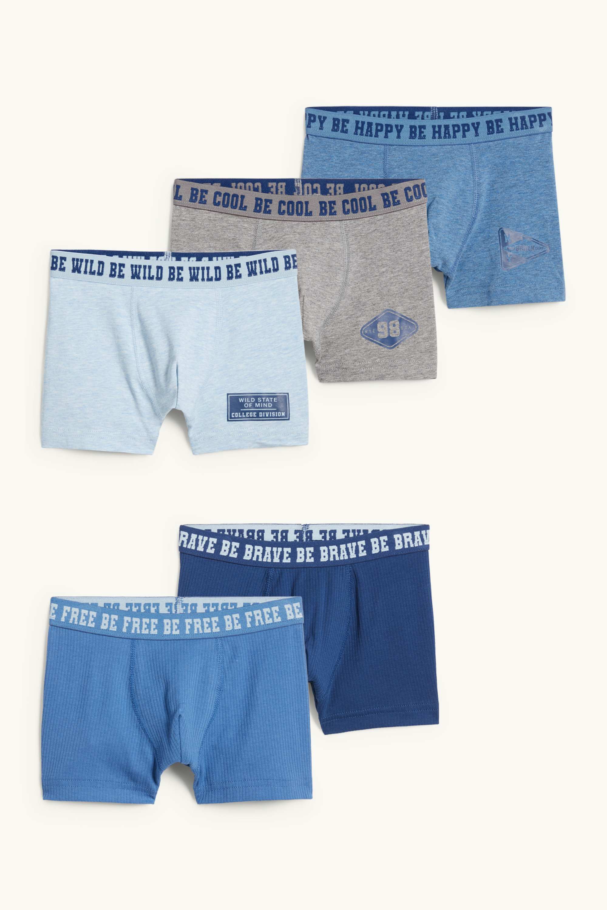 Multipack of 5 - shorts light blue