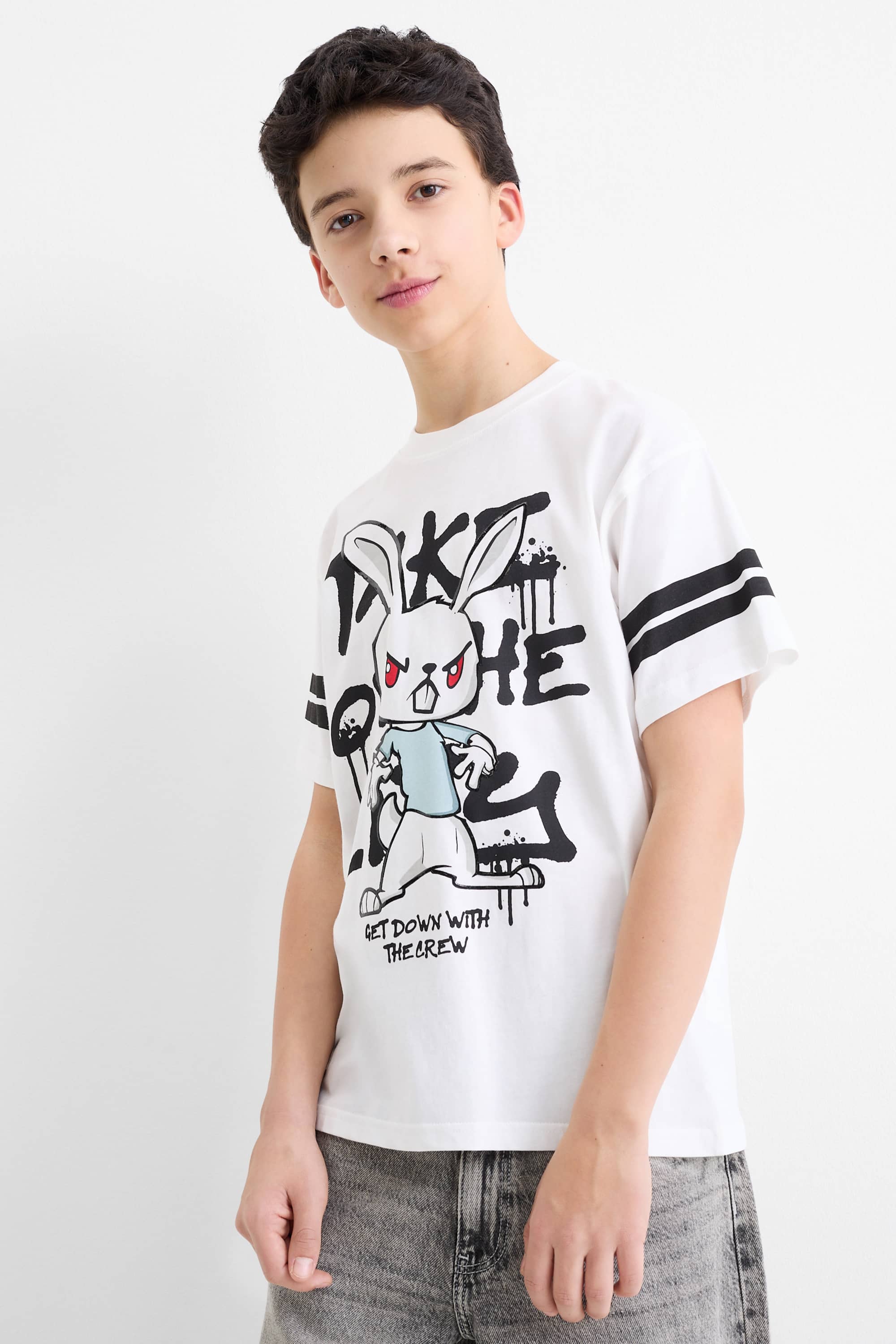 Multipack of 2 - graffiti - short sleeve T-shirt black / white