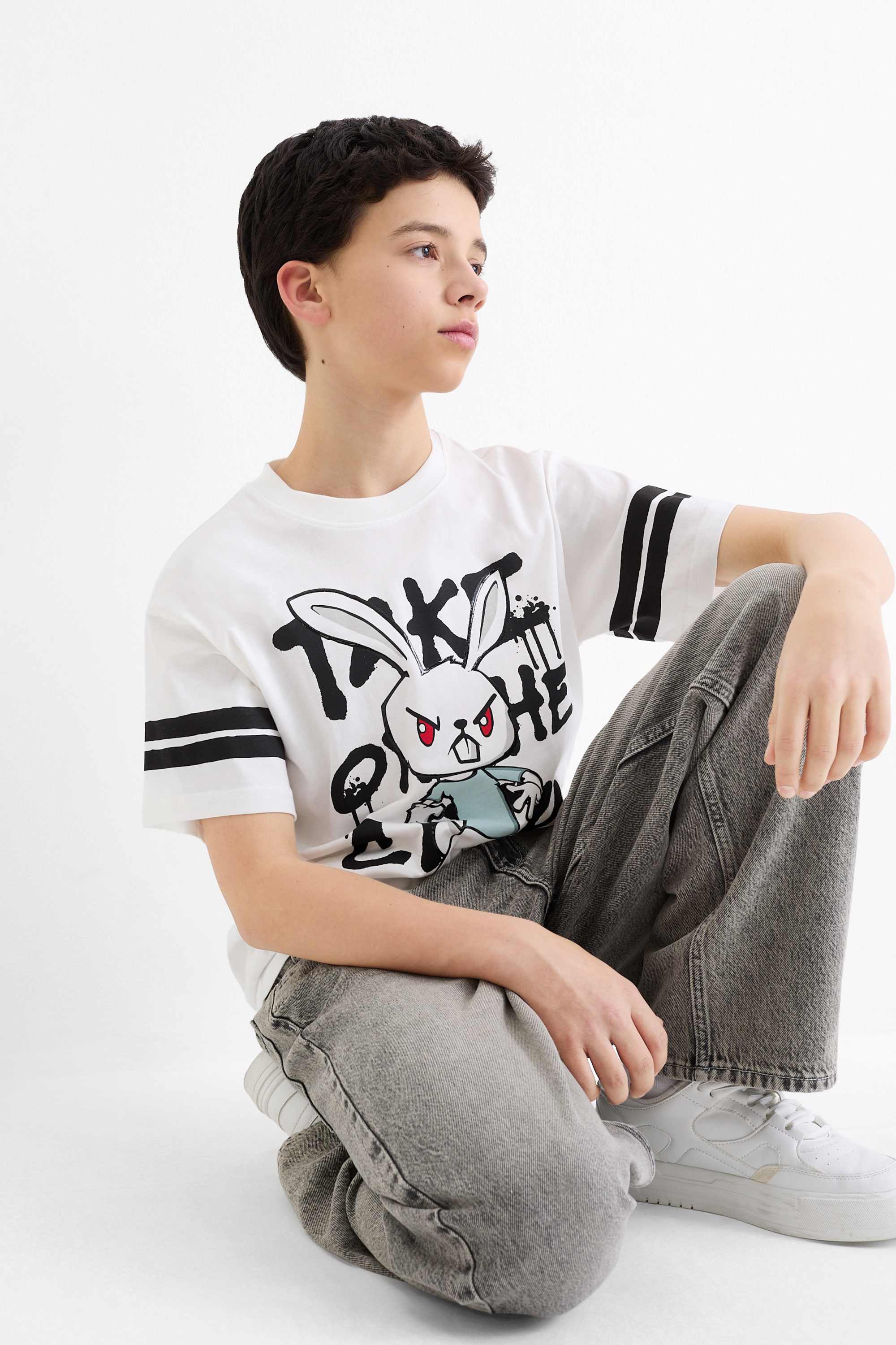 Multipack of 2 - graffiti - short sleeve T-shirt black / white