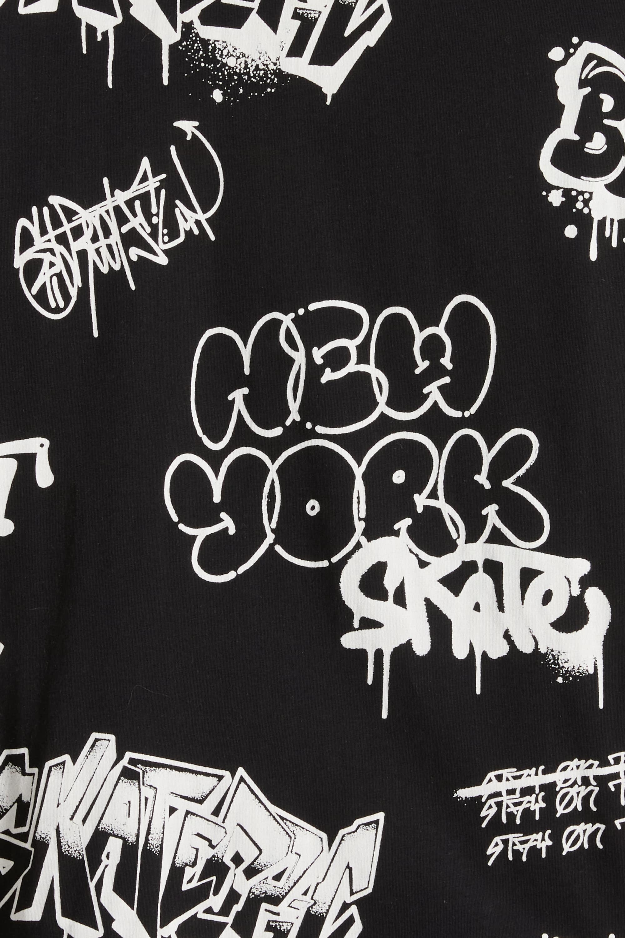 Multipack of 2 - graffiti - short sleeve T-shirt black / white