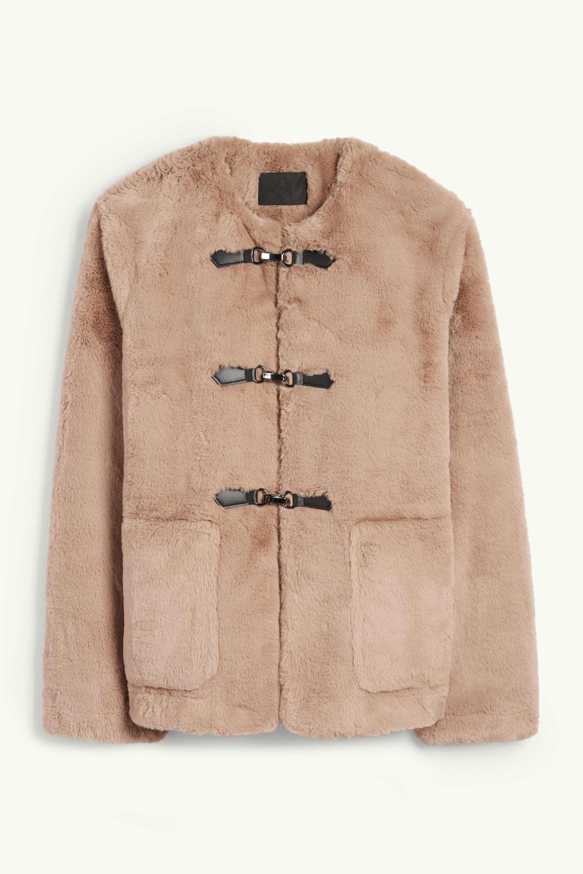 Faux fur jacket brown