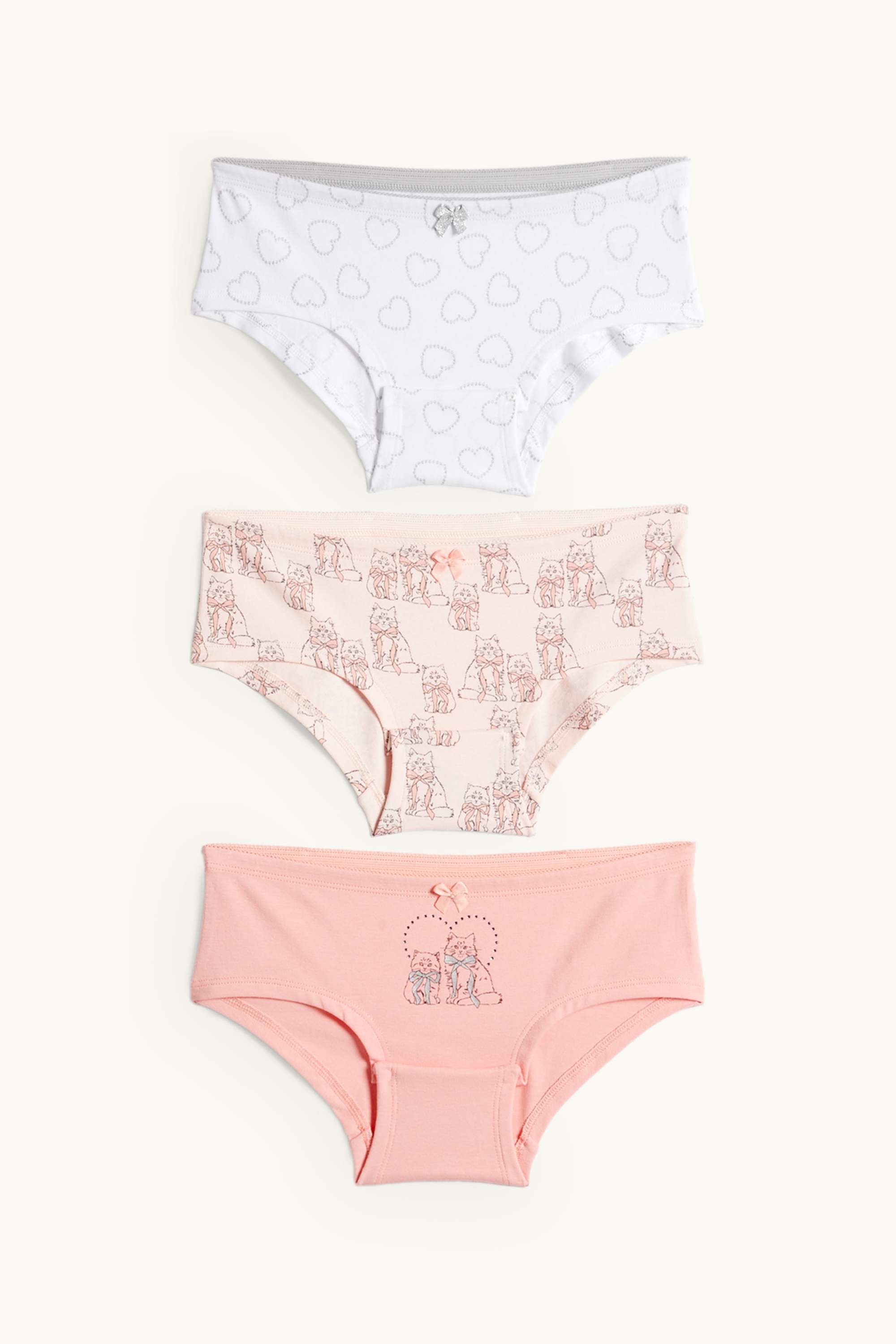 Multipack of 3 - heart and cat - shorts rose