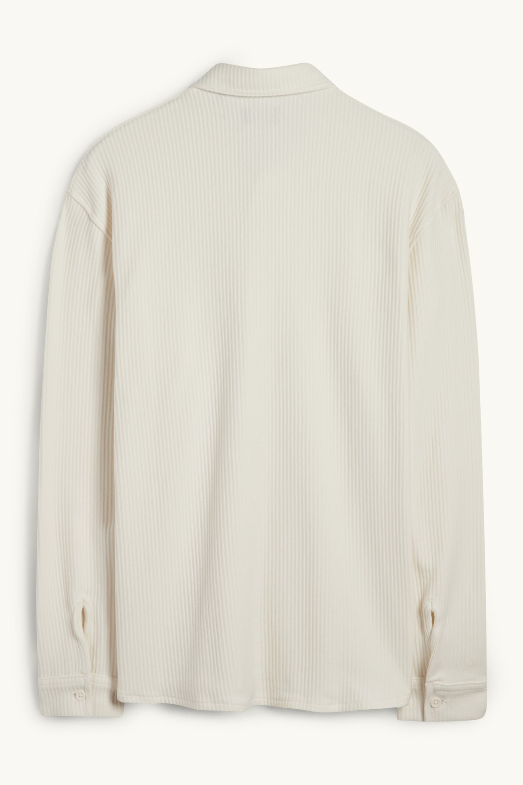 Shirt - relaxed fit - kent collar - ribbed white