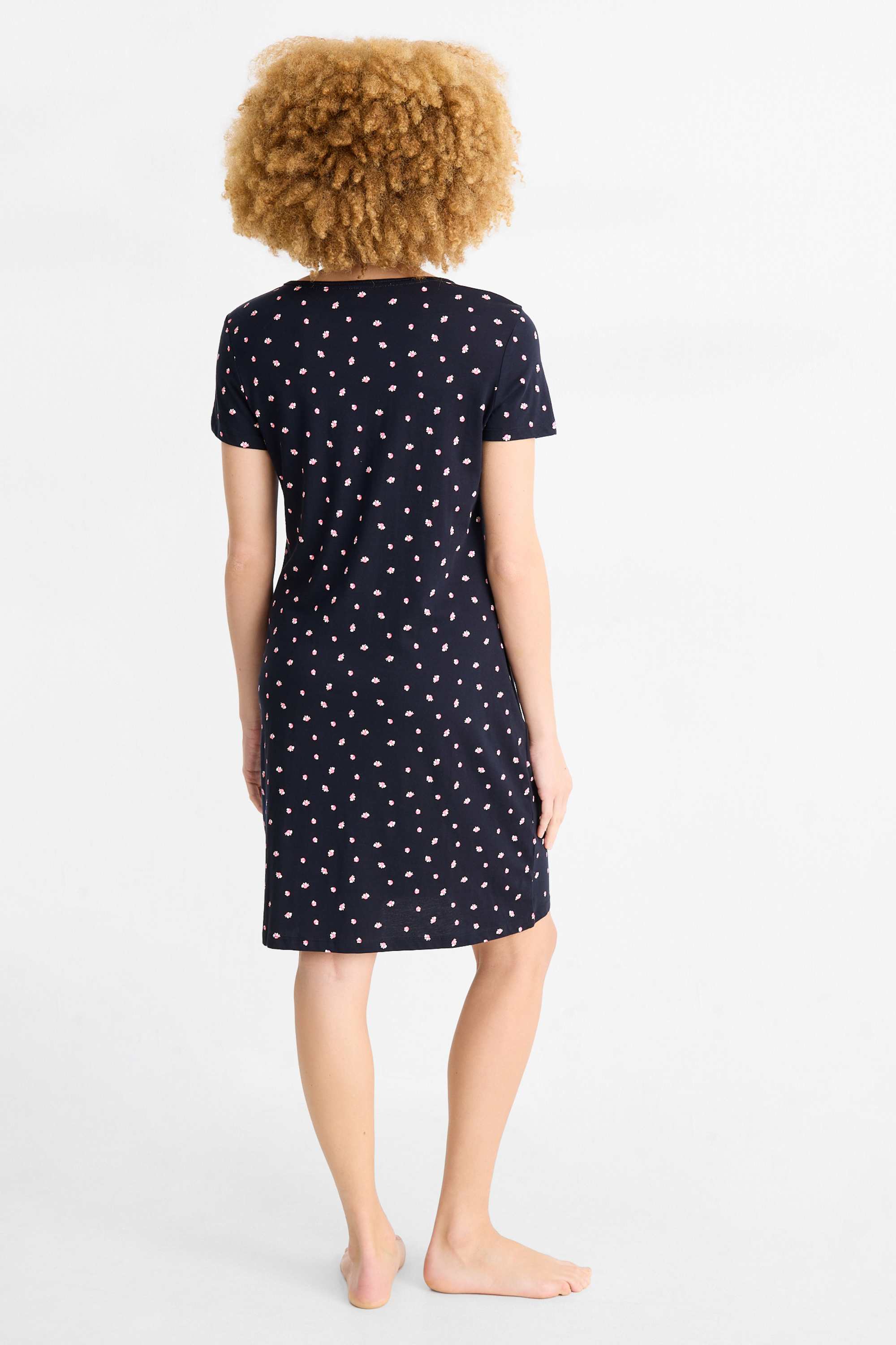 Nightdress - floral dark blue