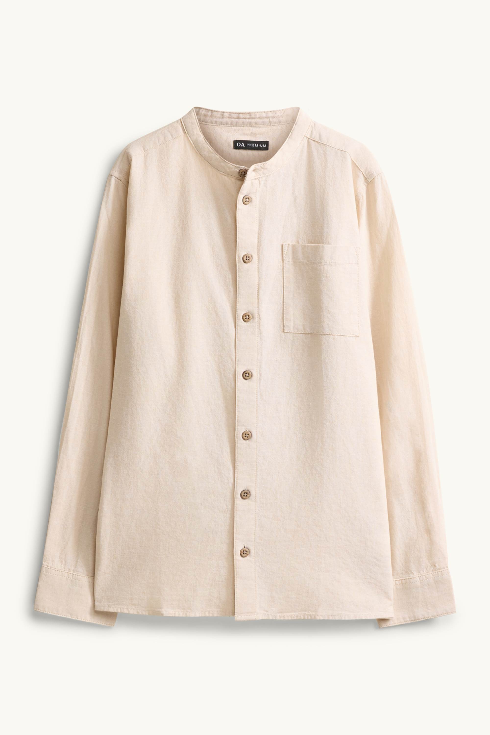 Shirt with linen content beige