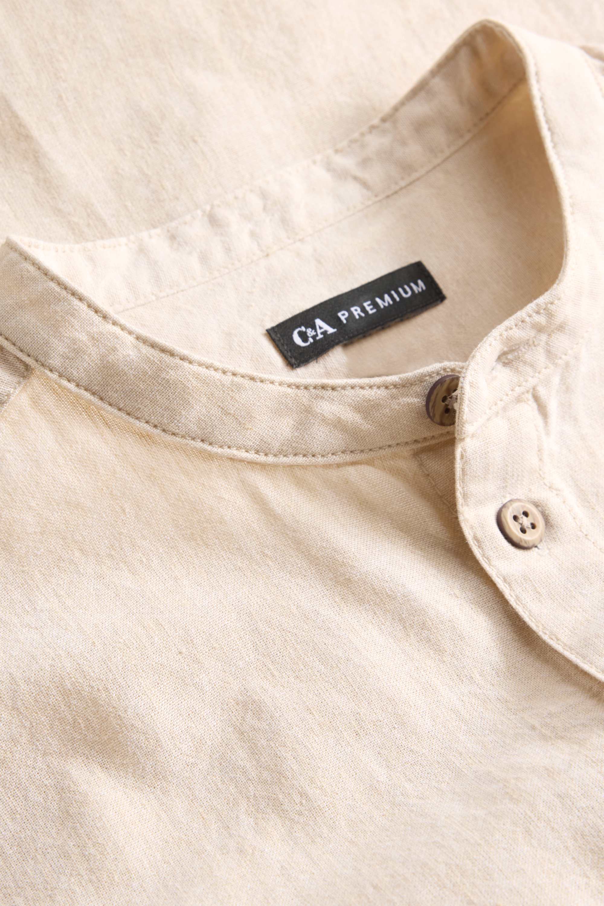 Shirt with linen content beige