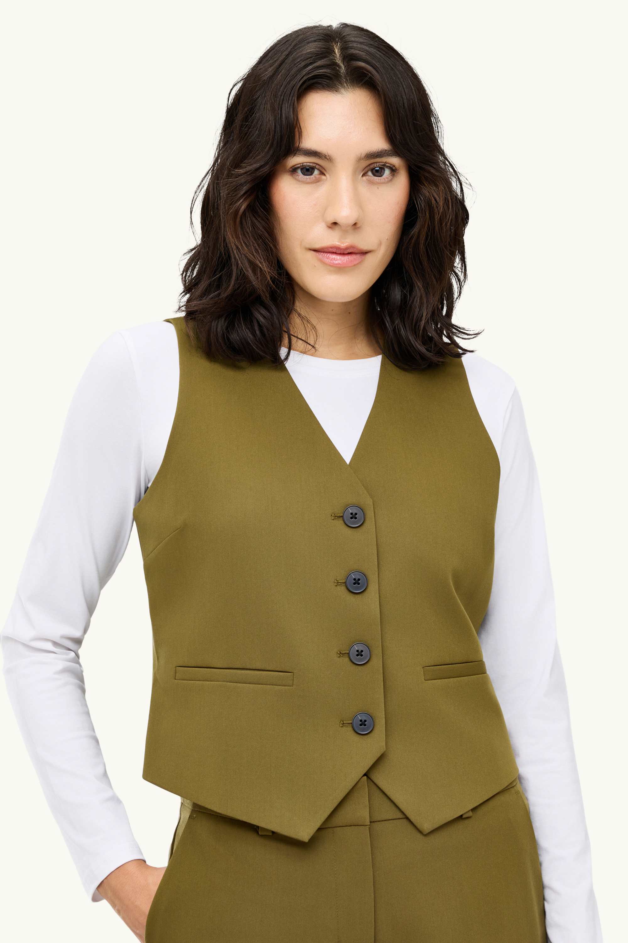 Business waistcoat - regular fit khaki
