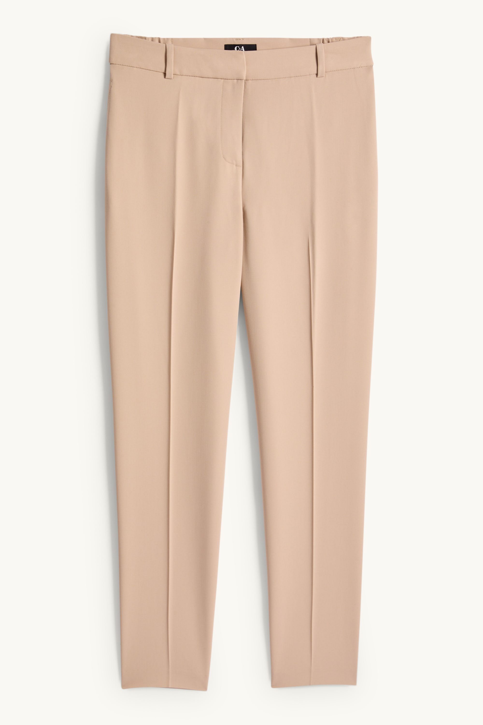 Business trousers - mid-rise waist - cigarette fit beige