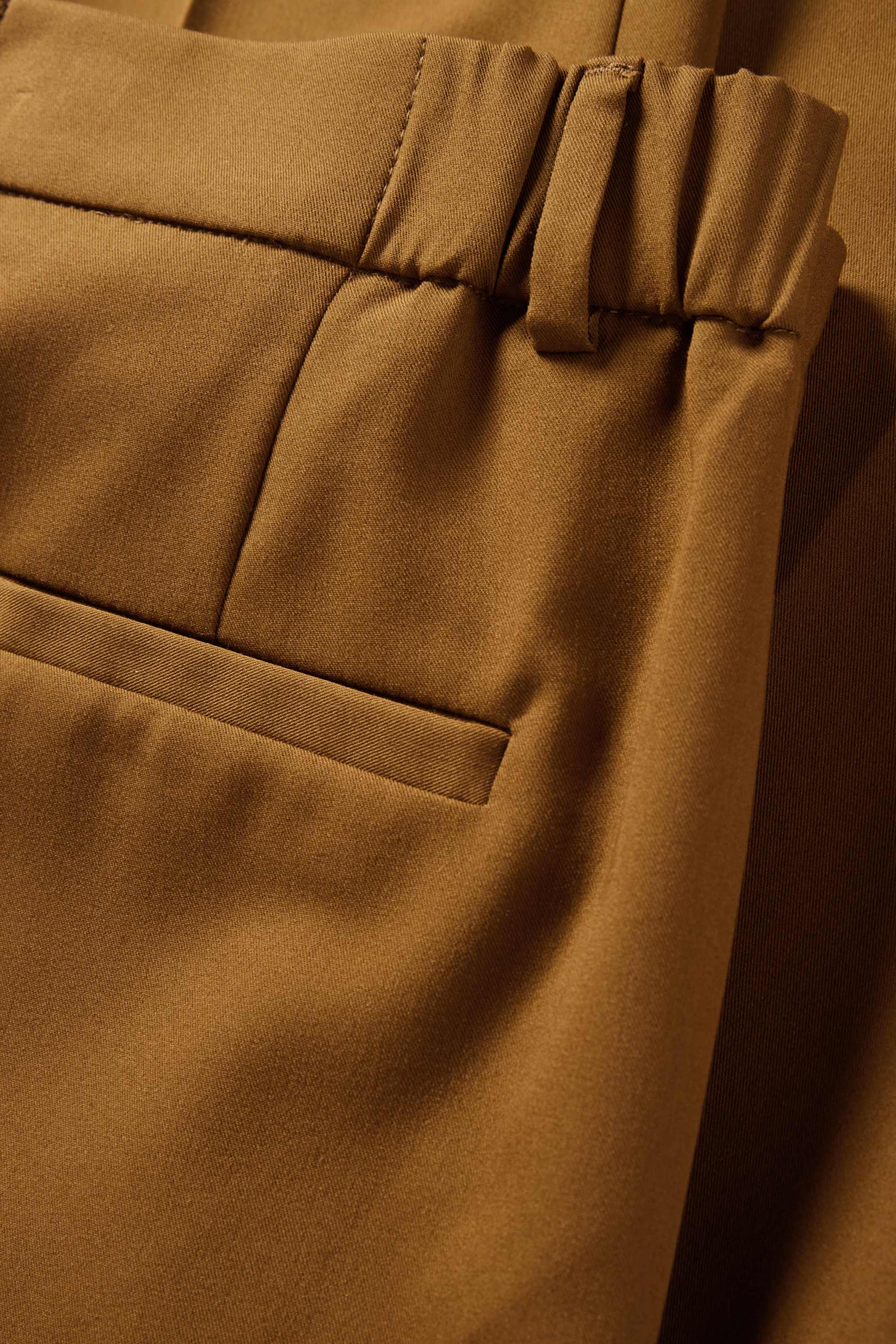 Business trousers - mid-rise waist - cigarette fit brown