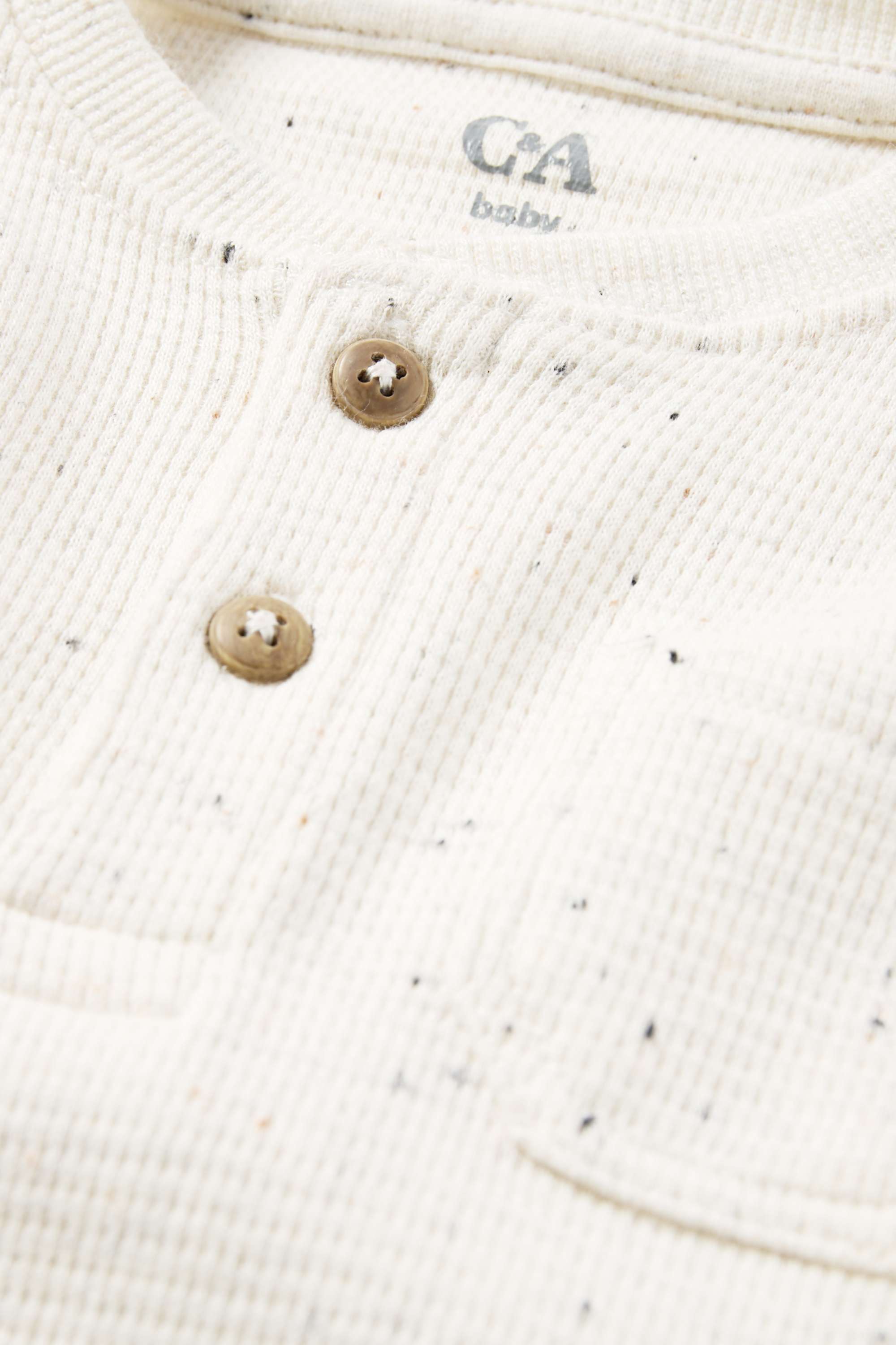 Long sleeve baby top - textured cremewhite