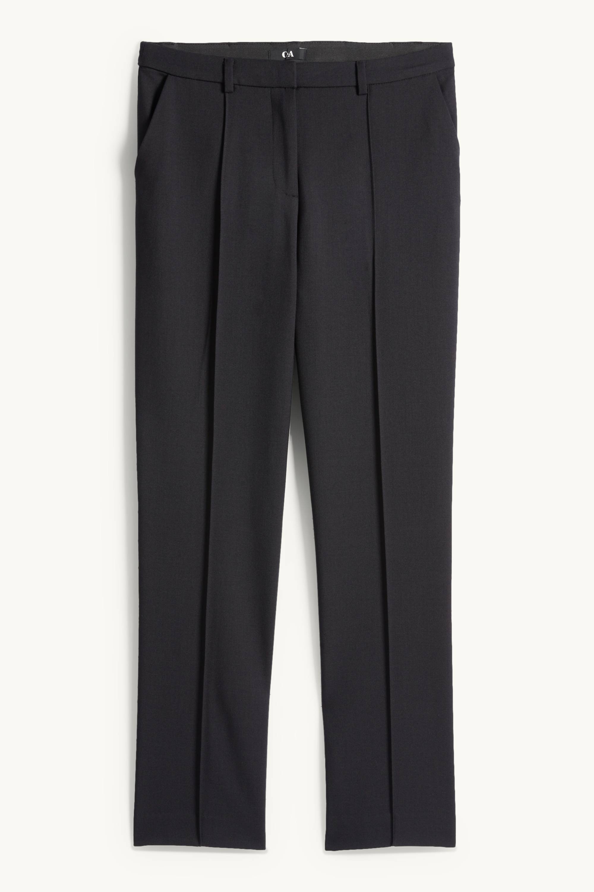 Cloth trousers - mid-rise waist - tapered fit black