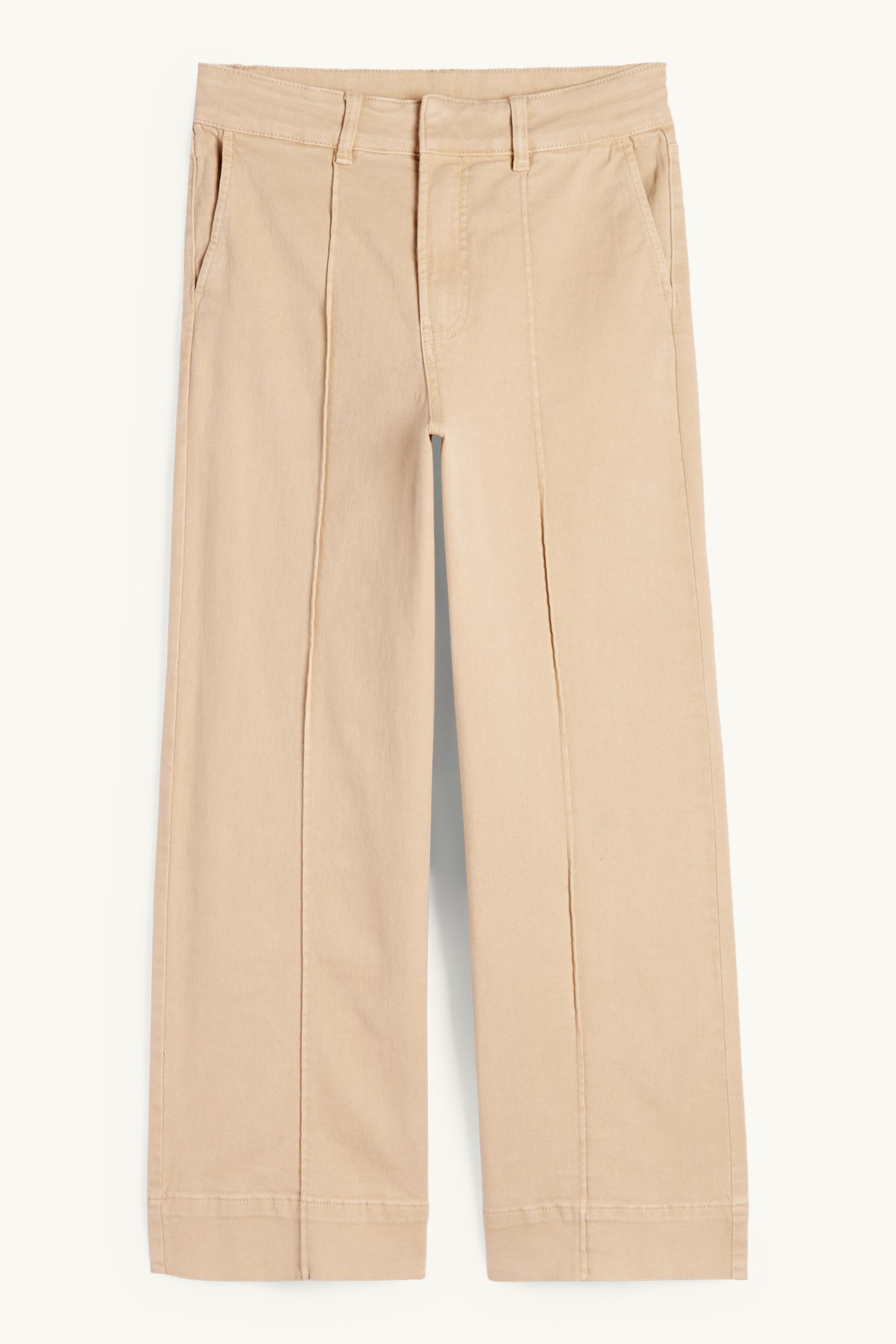 Cloth trousers - high waist - wide leg beige