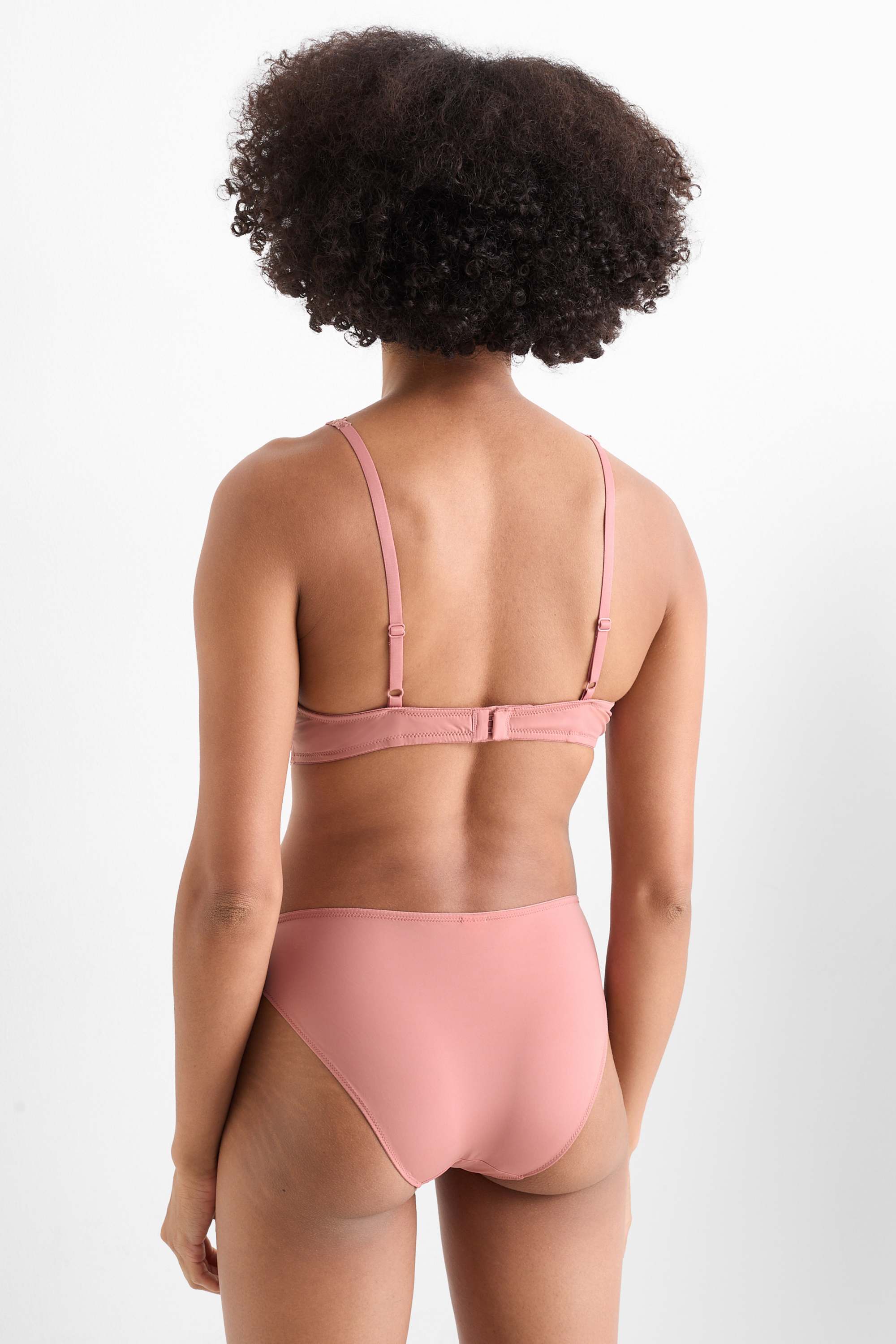 Underwire bra - PLUNGE - padded coral