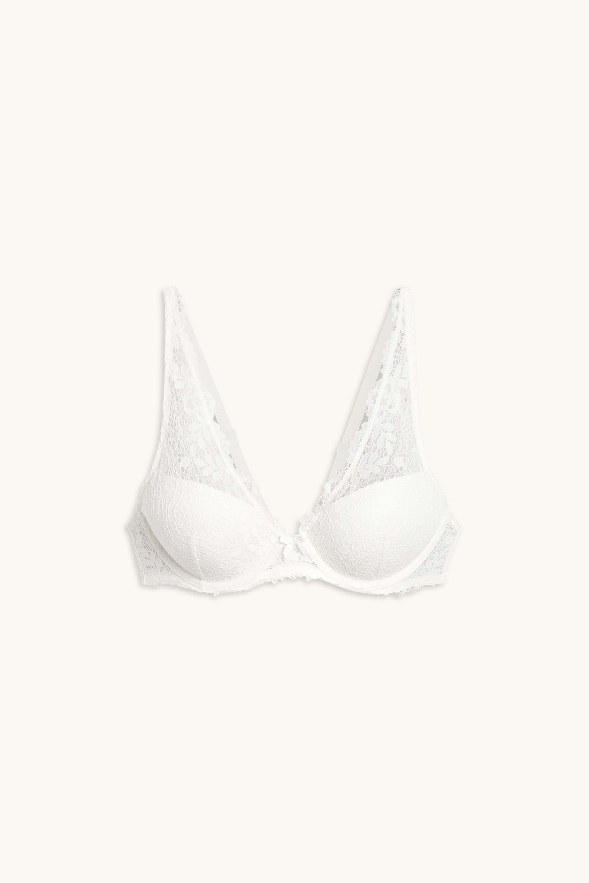 Underwire bra - PLUNGE - padded white