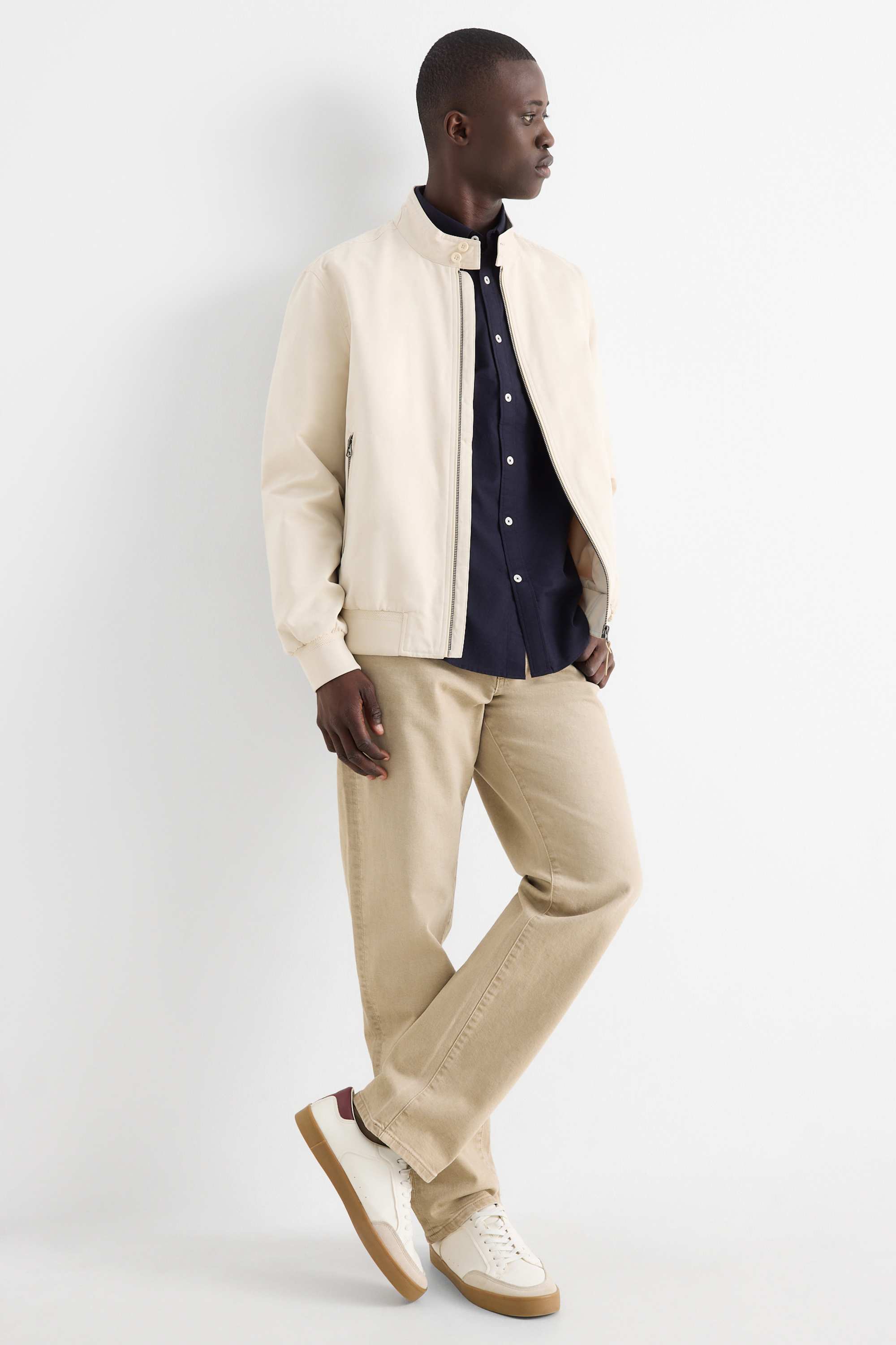 Shirt - regular fit - button-down collar dark blue