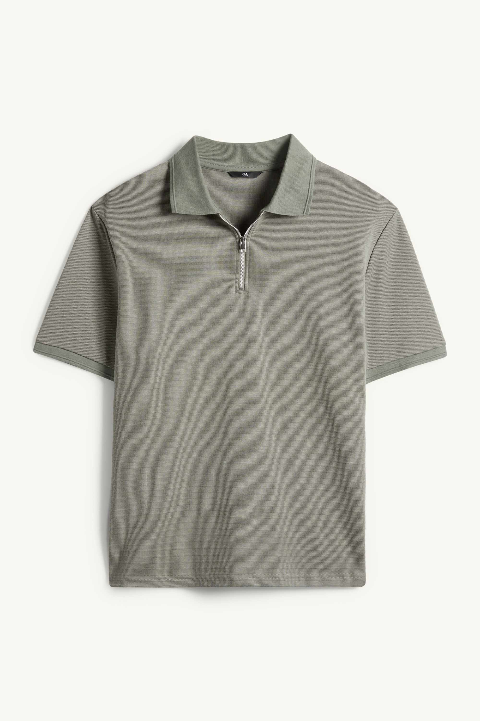 Polo shirt - regular fit - ribbed green