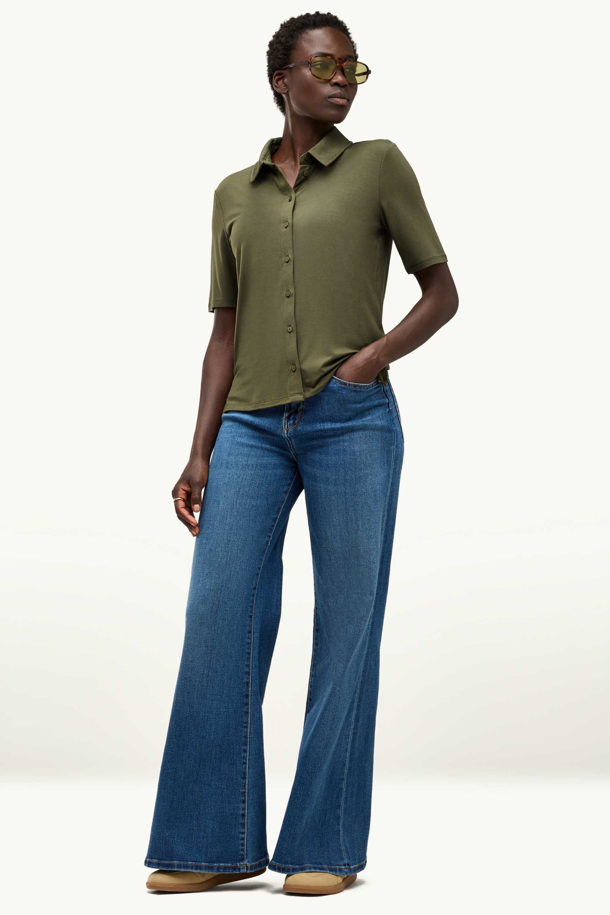 Shirt blouse khaki