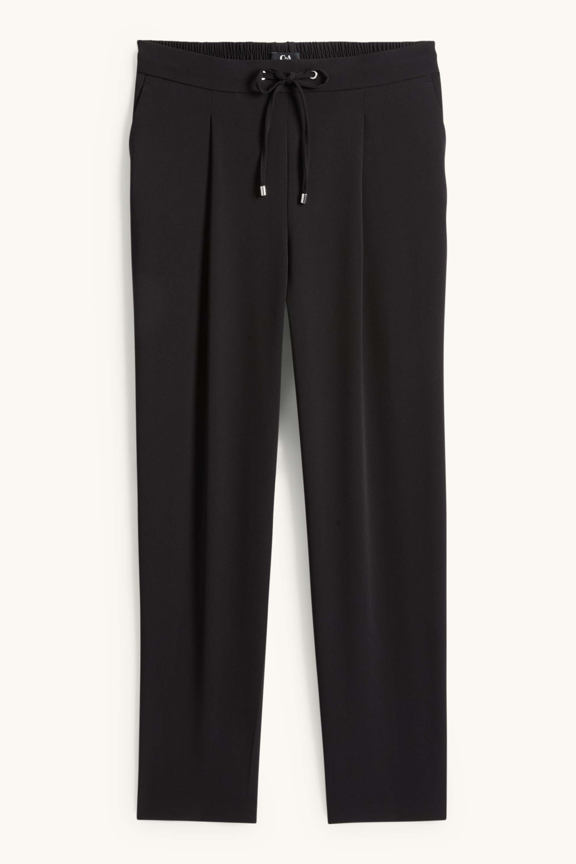 Cloth trousers - mid-rise waist - tapered fit black
