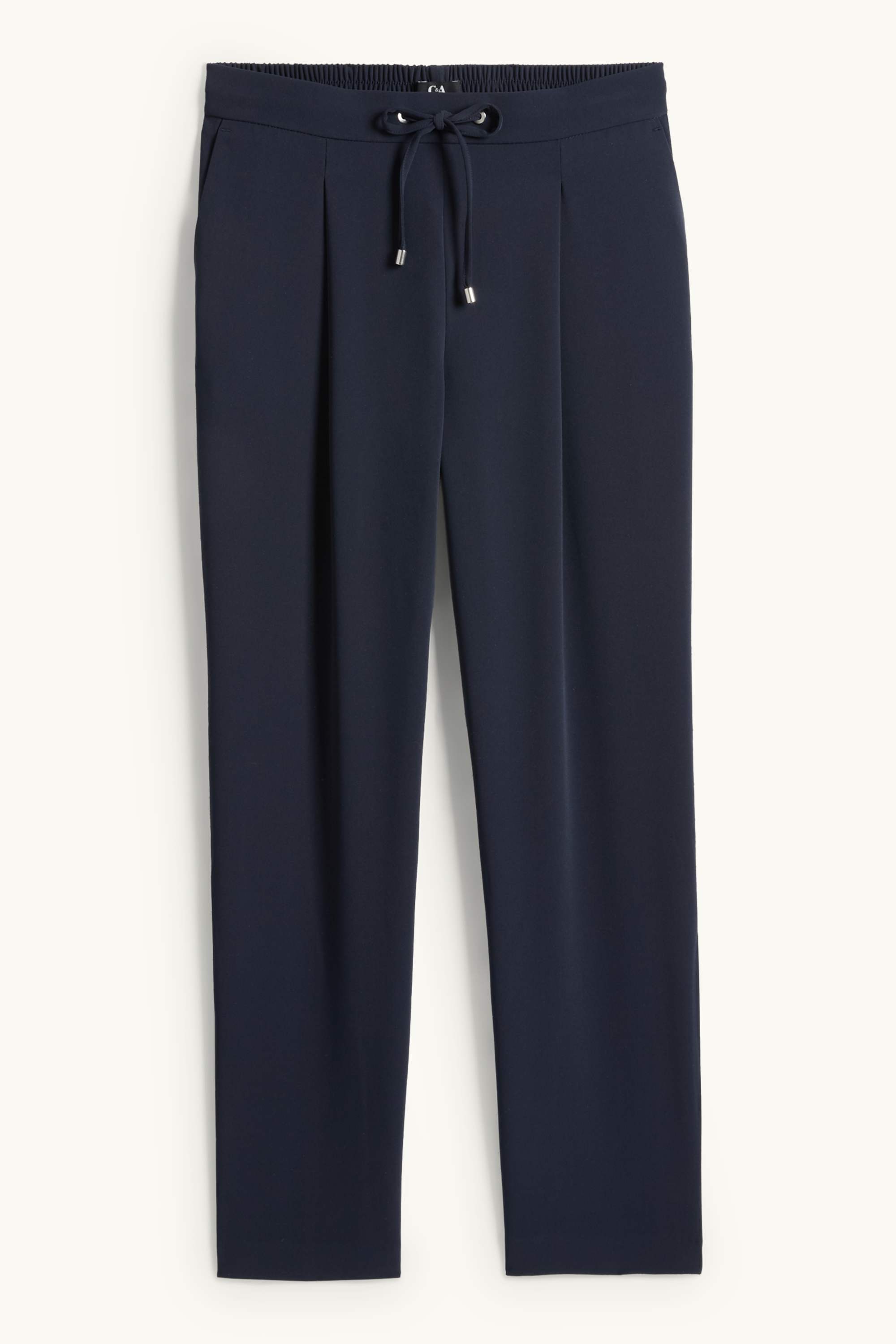 Cloth trousers - mid-rise waist - tapered fit dark blue