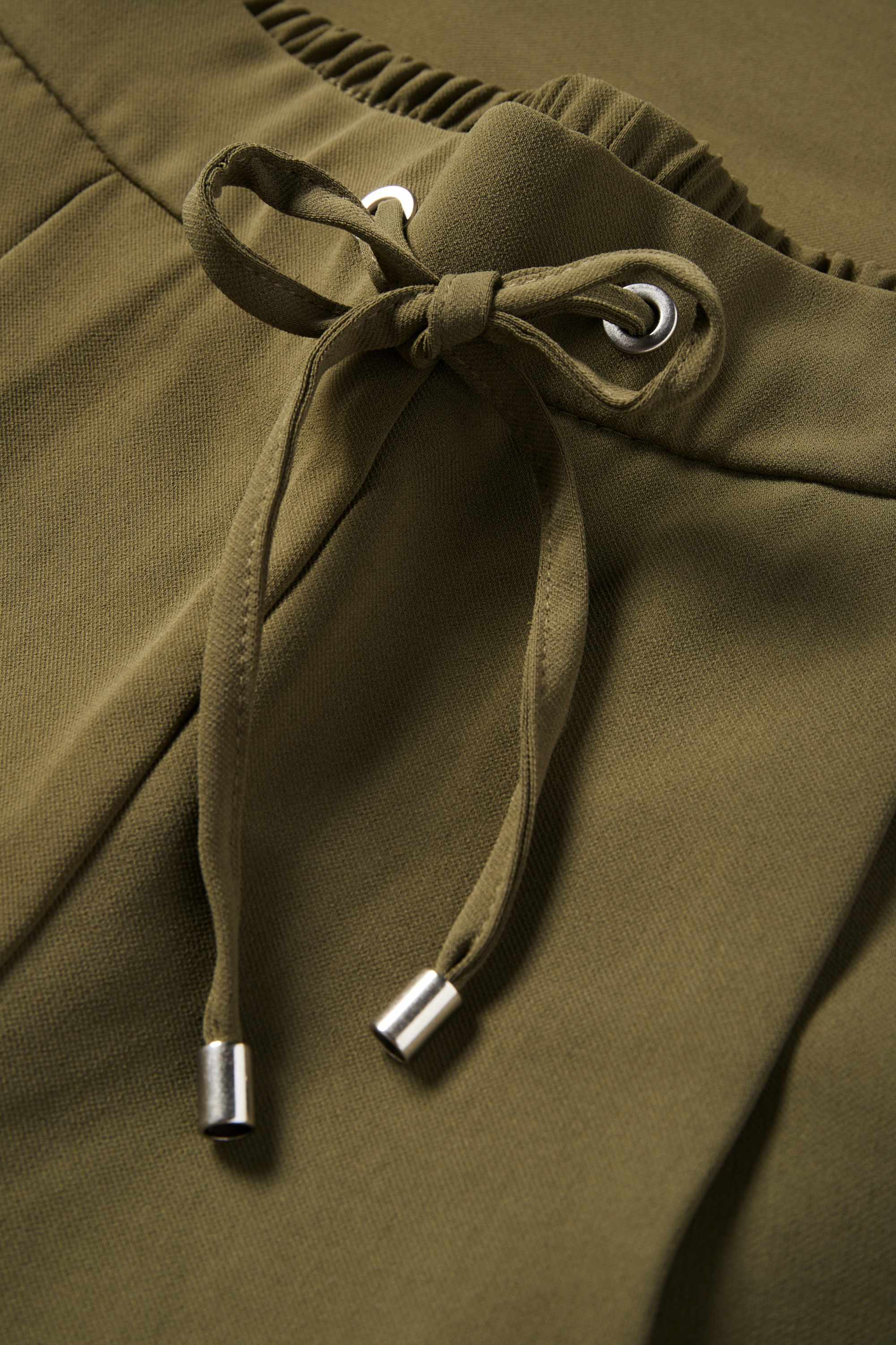 Cloth trousers - mid-rise waist - tapered fit dark green