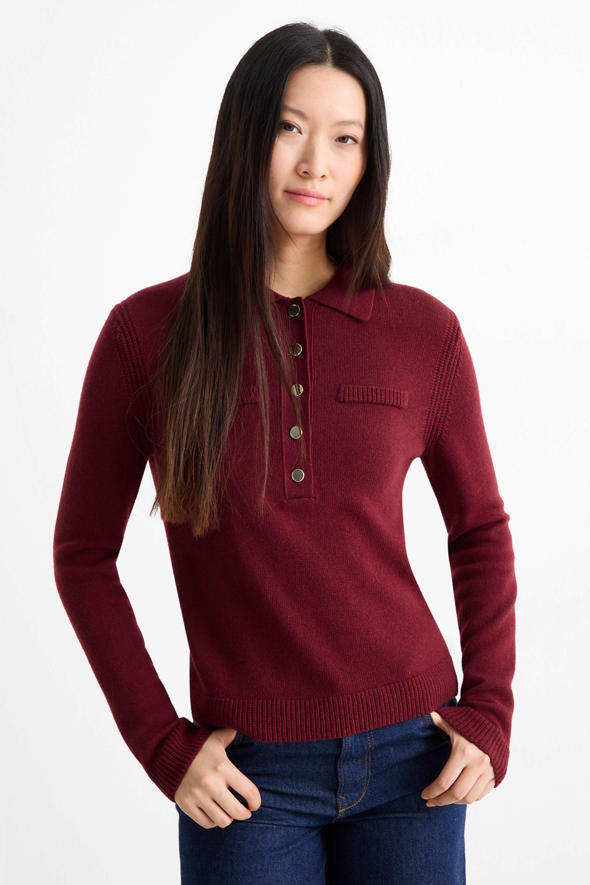 Jumper - wool blend bordeaux
