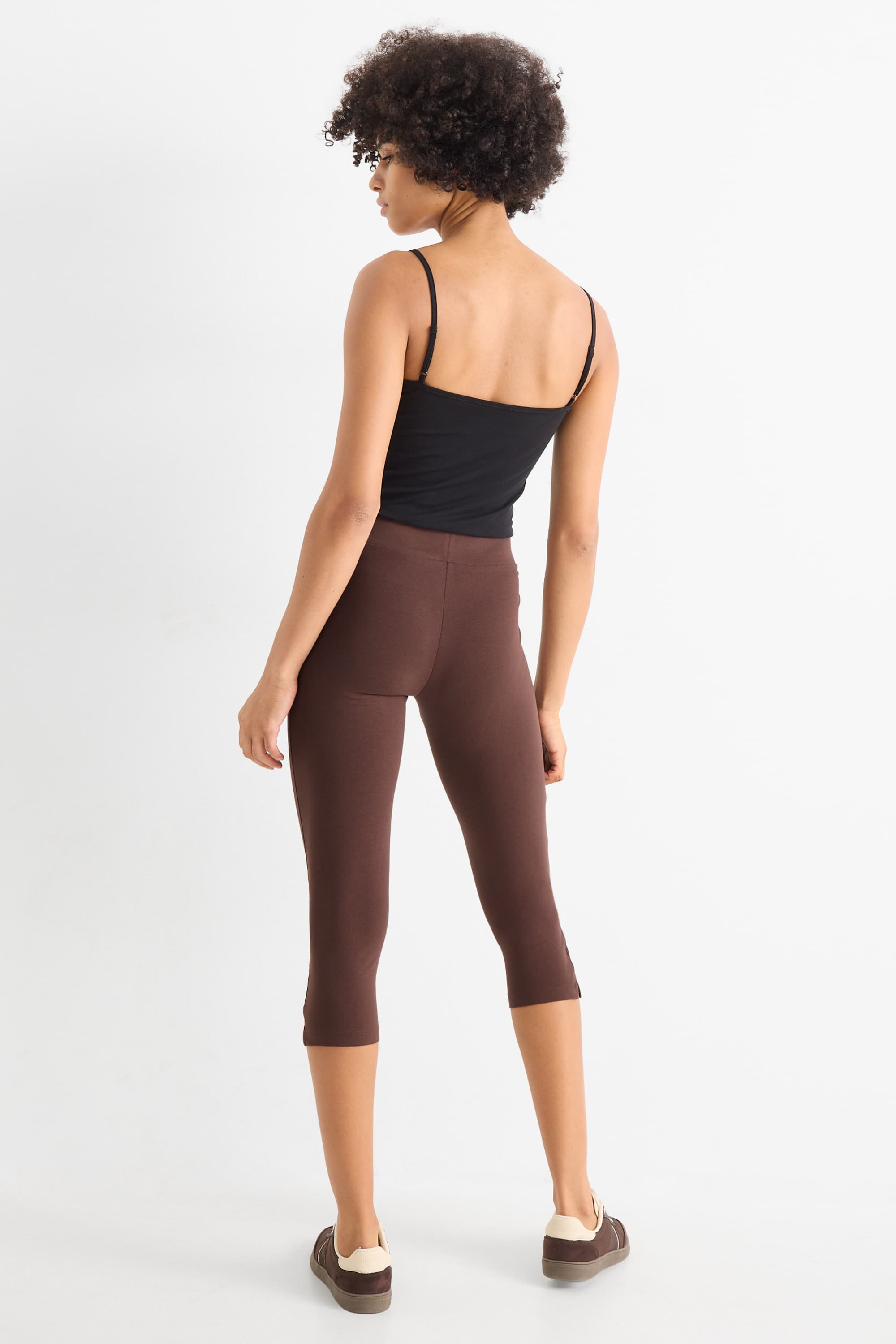 Multipack of 2 - capri leggings brown