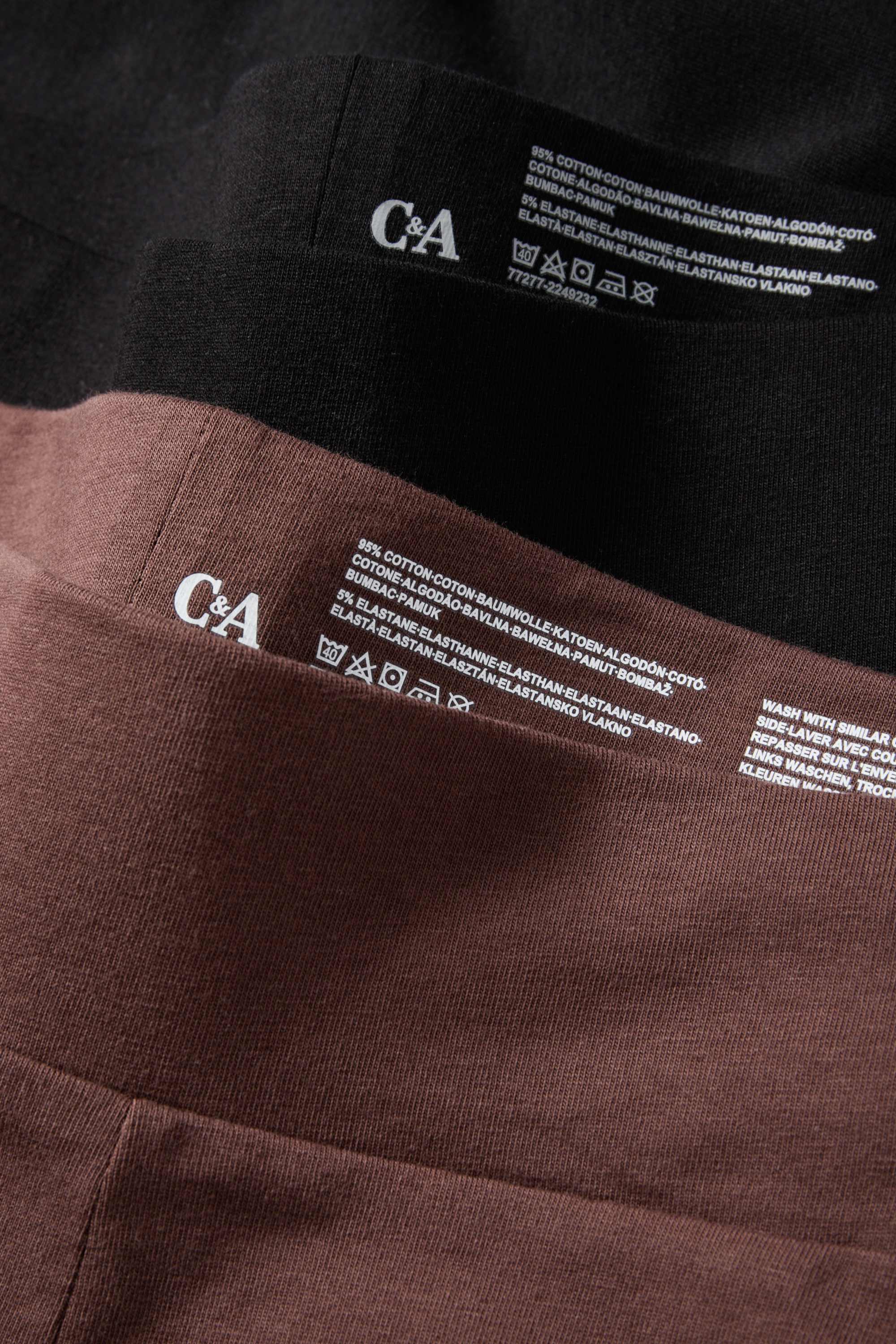 Multipack of 2 - capri leggings brown