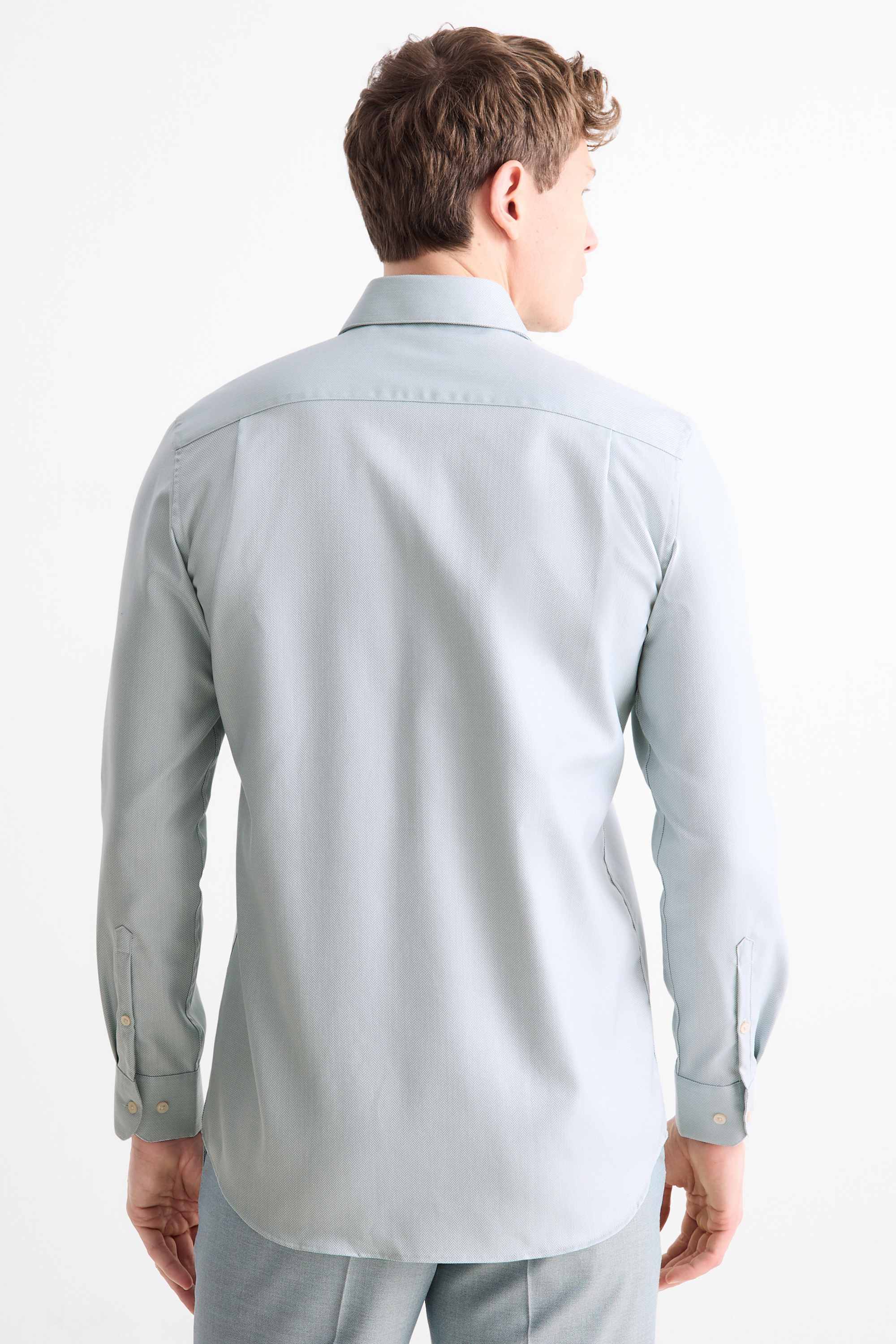 Business shirt - regular fit - cutaway collar - easy-iron mint green