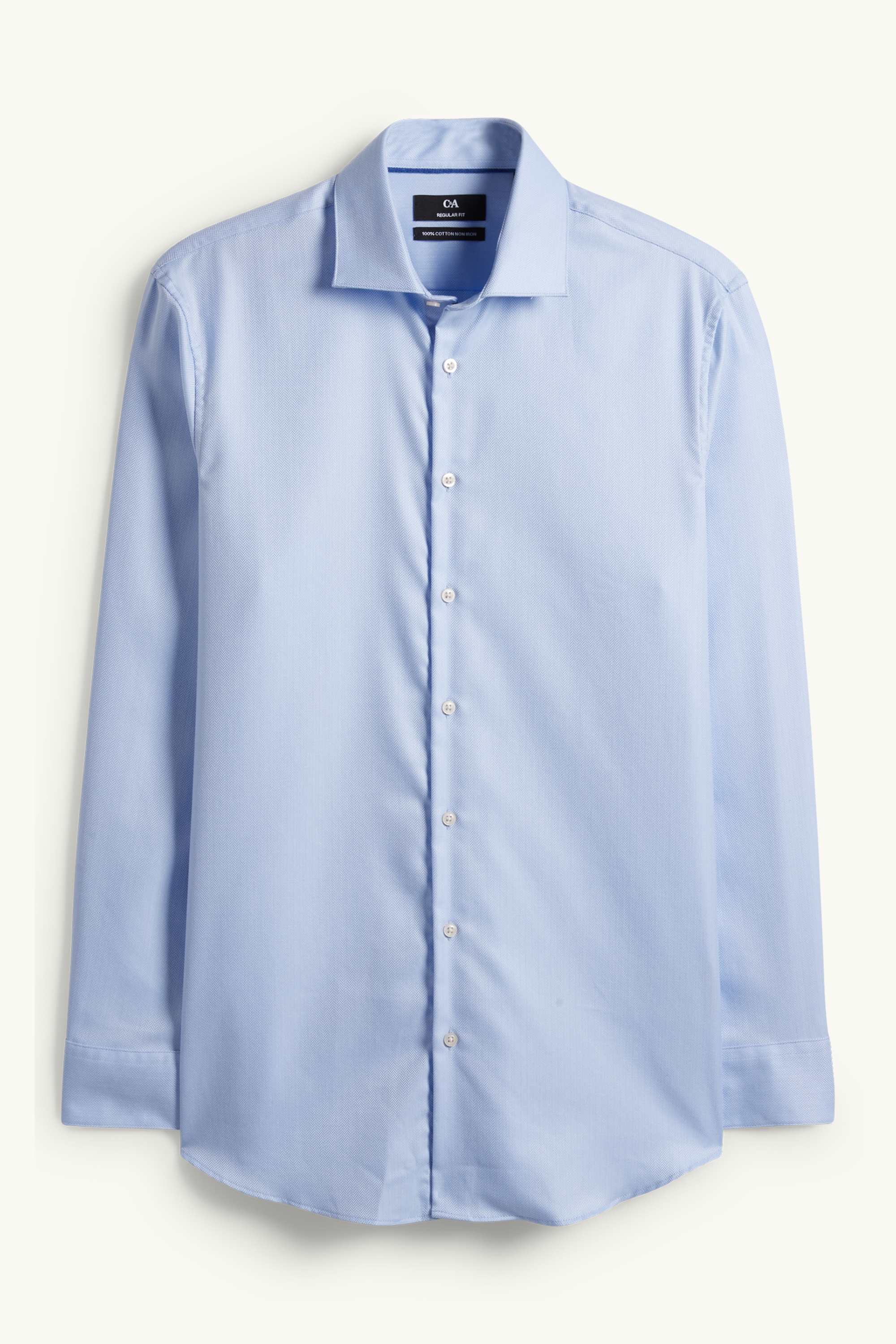 Business shirt - regular fit - cutaway collar - easy-iron light blue