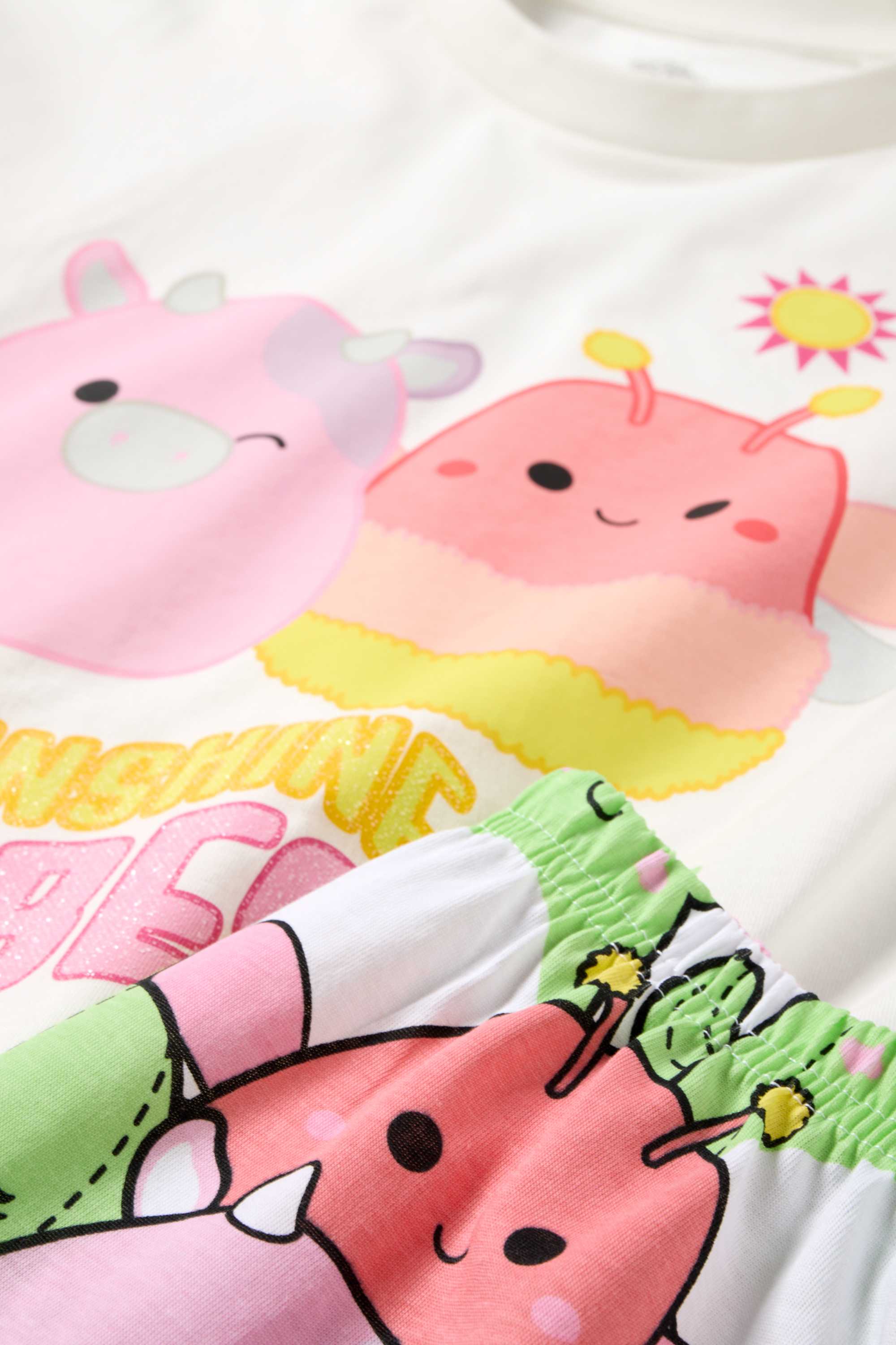 Squishmallows - short pyjamas - 2 piece white / rose