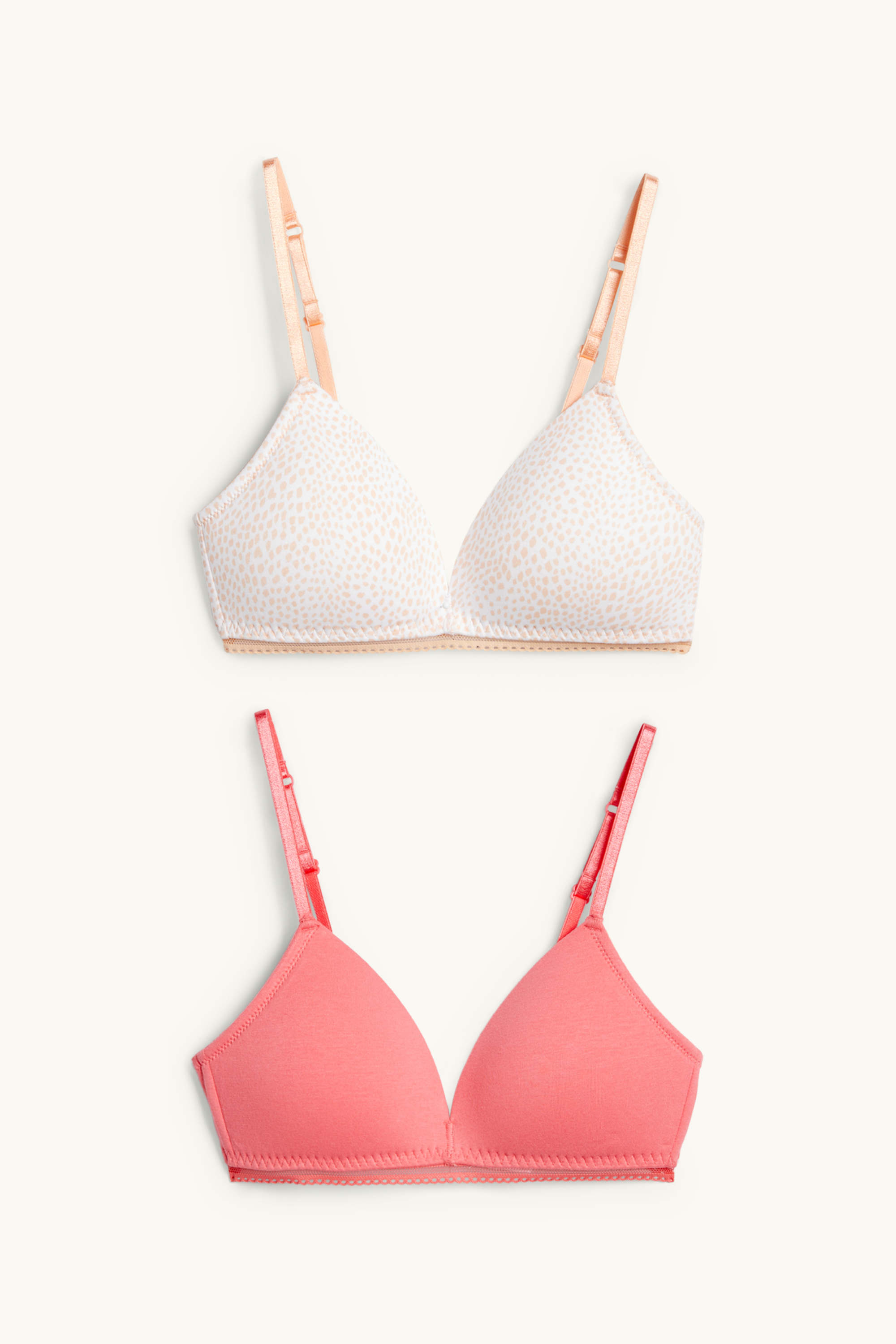 Multipack of 2 - non-wired bra - padded white / orange