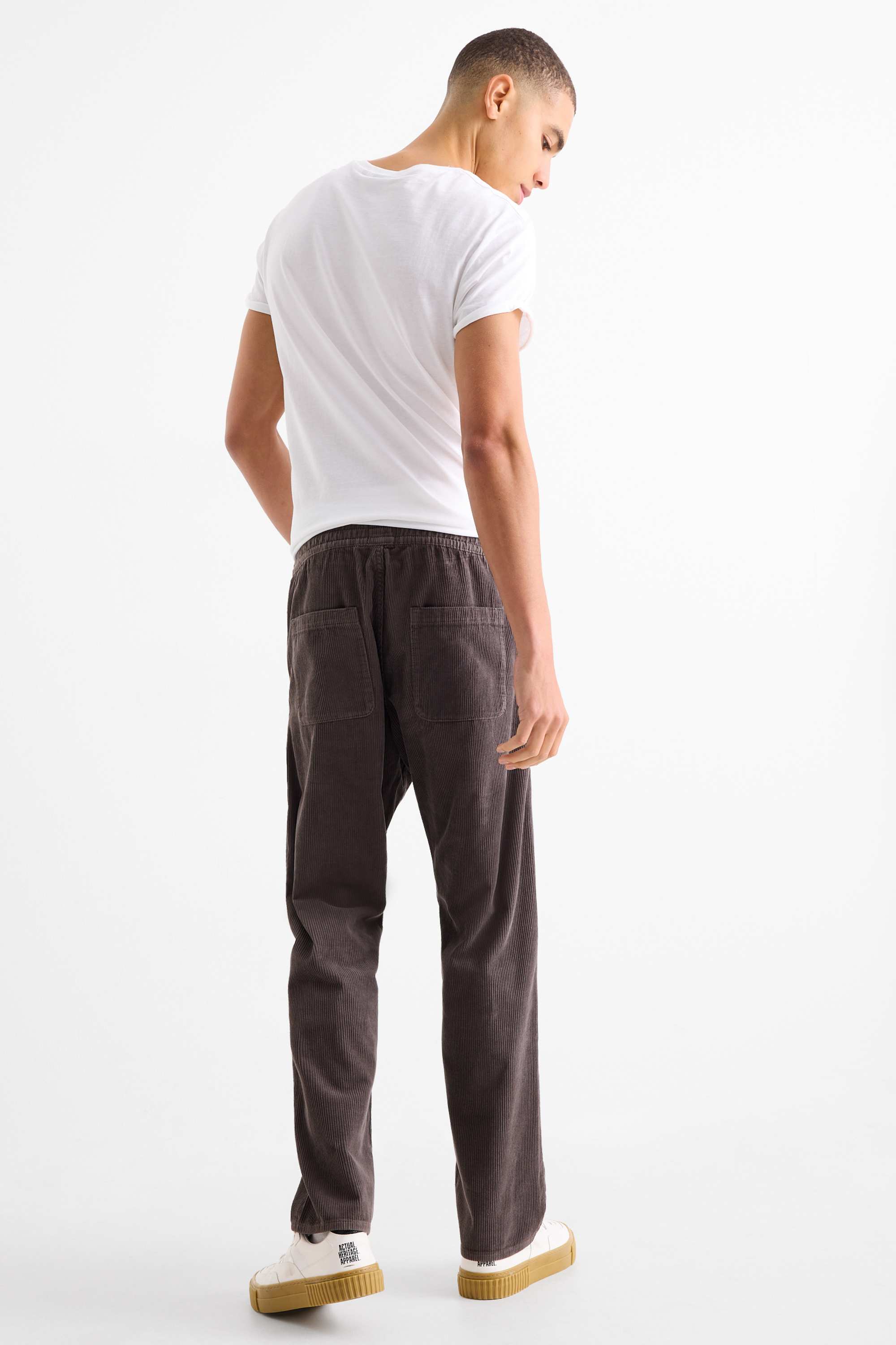 Corduroy trousers - relaxed fit gray