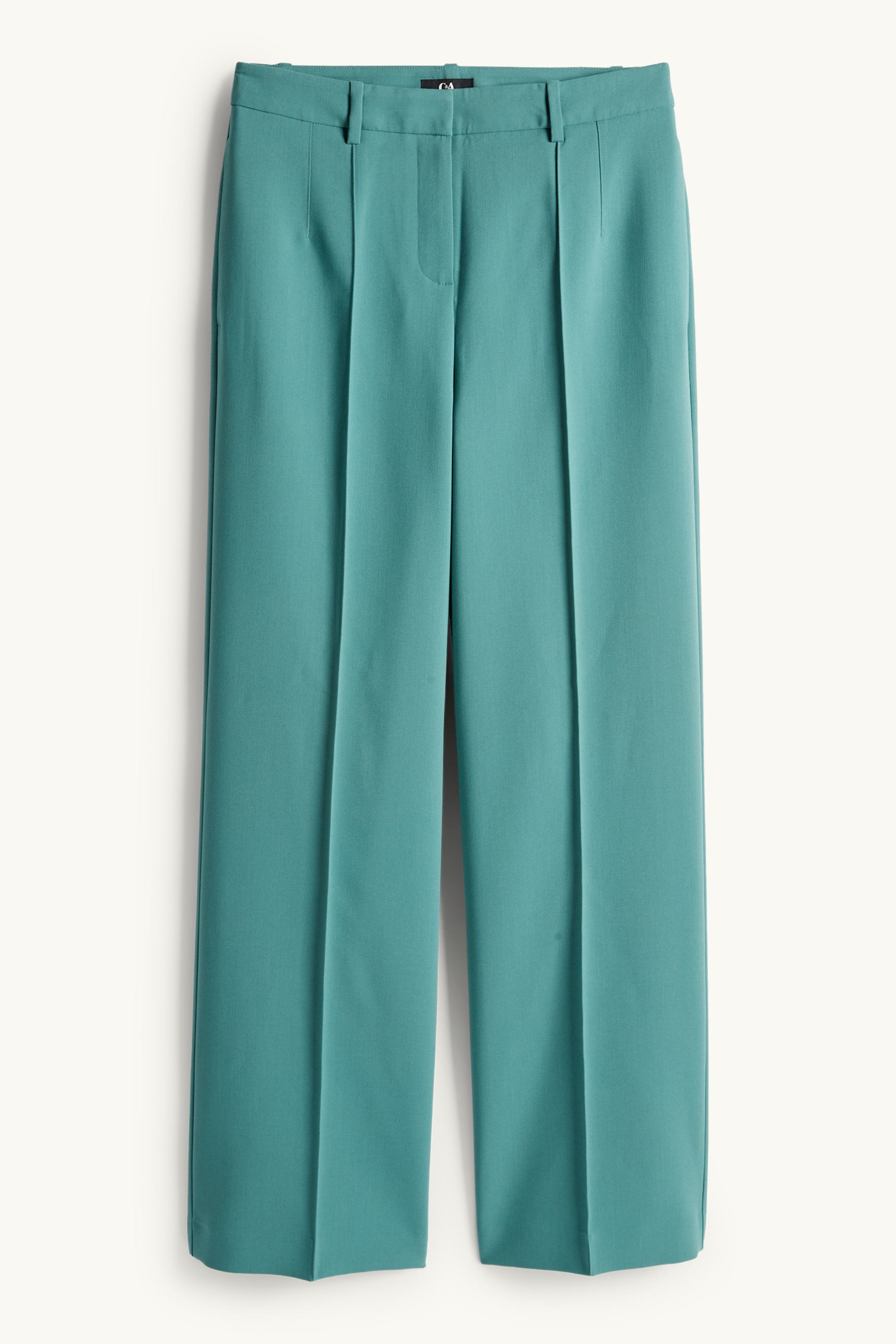 Business trousers - high waist - wide leg turquoise