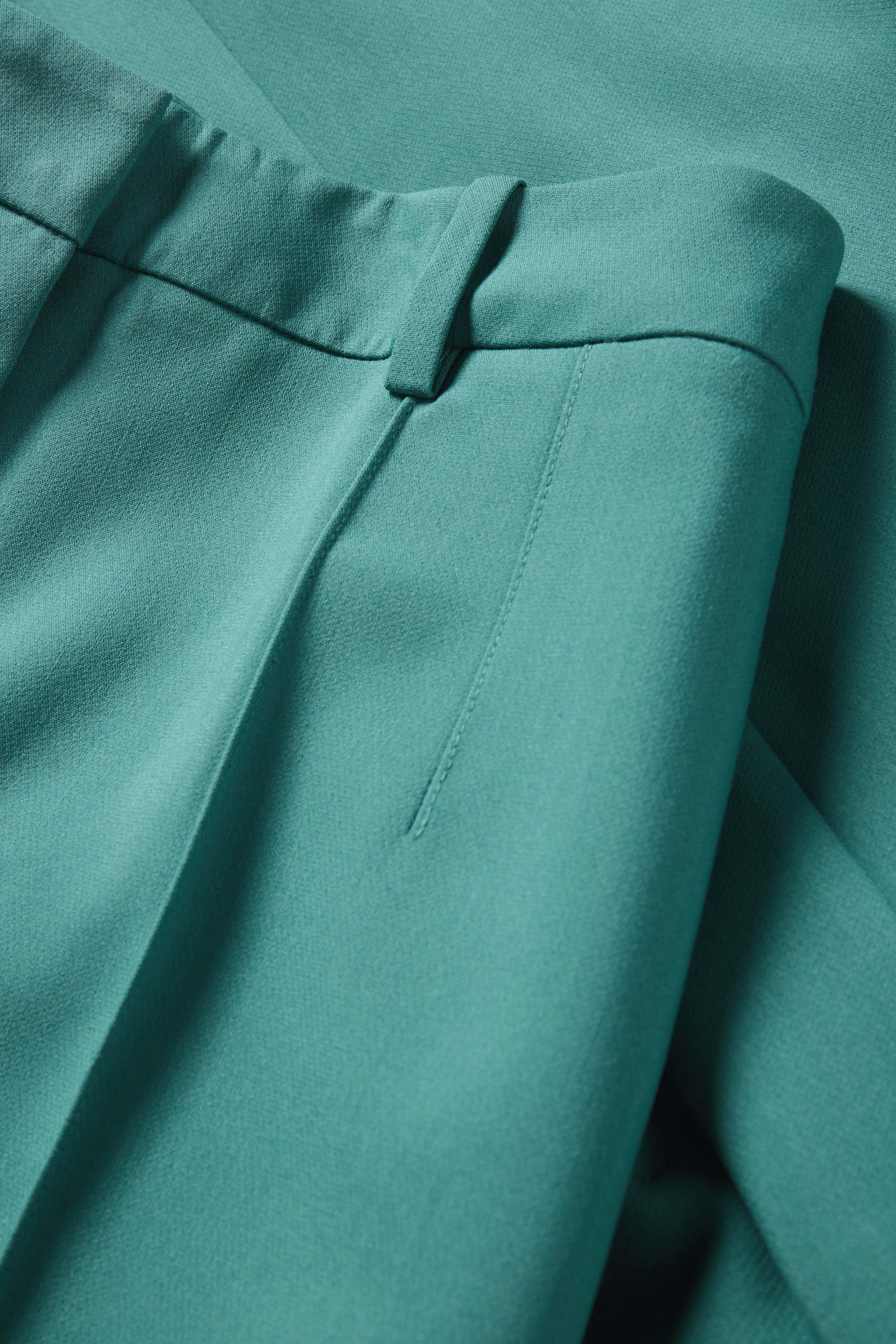Business trousers - high waist - wide leg turquoise