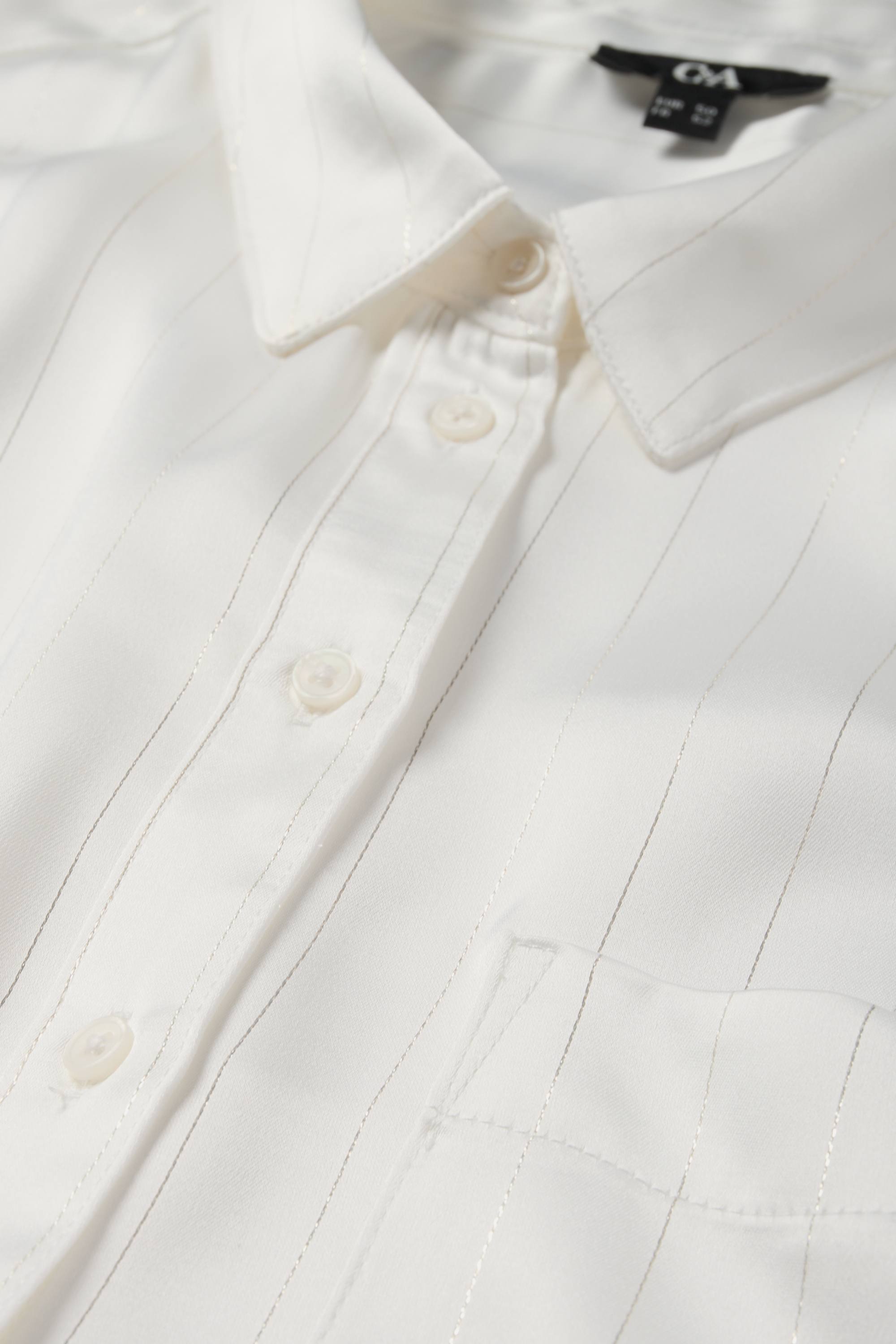 Satin blouse - pinstripes white