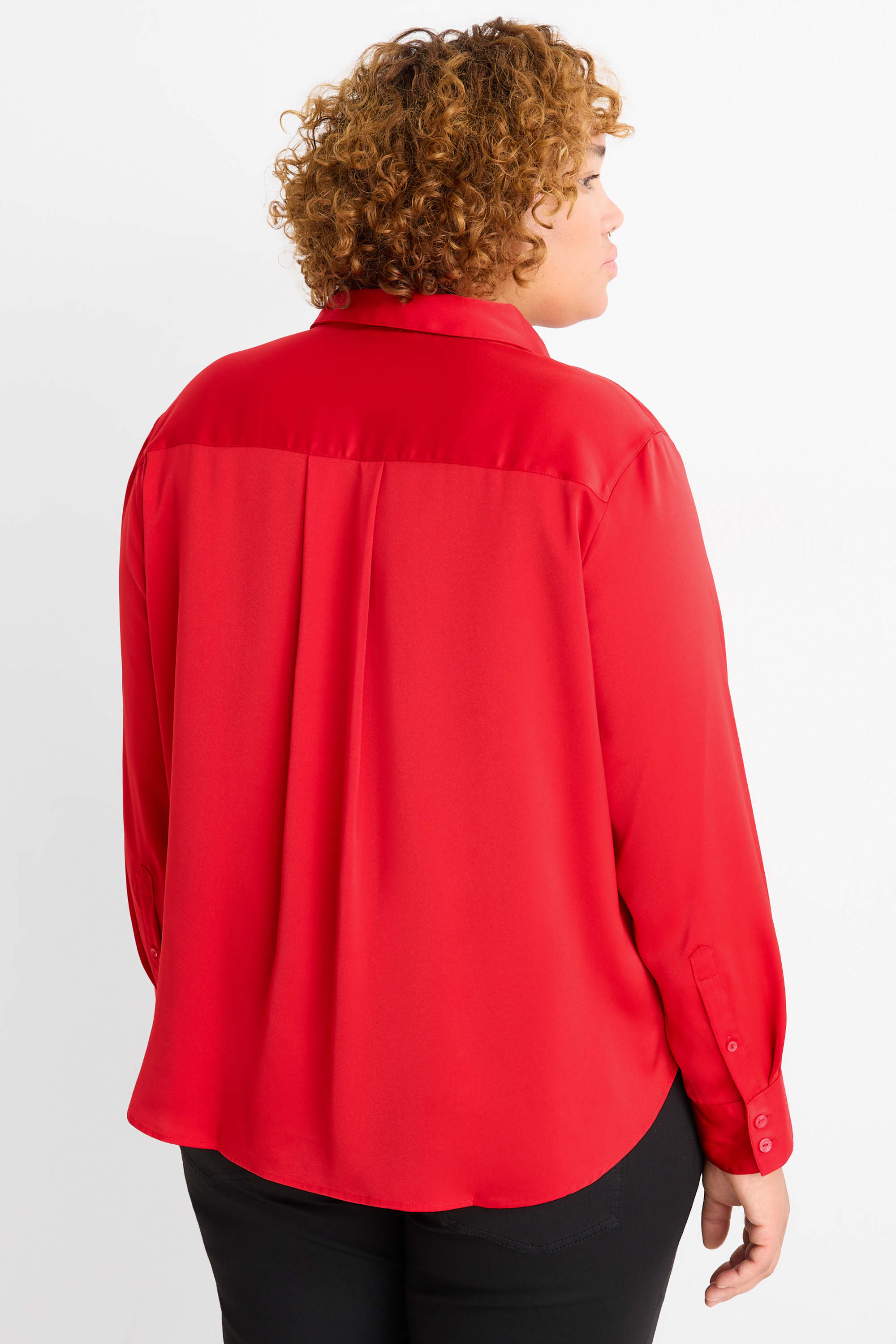 Satin blouse red