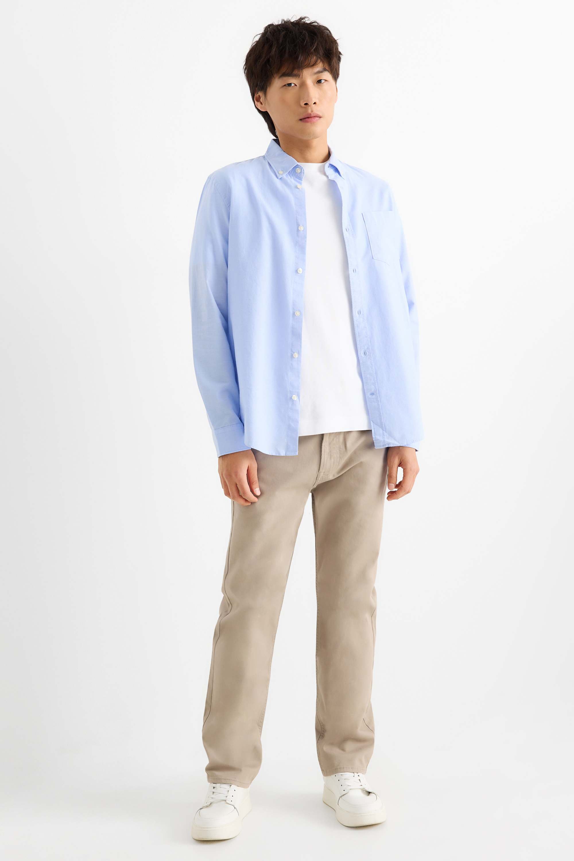 Trousers - regular fit taupe