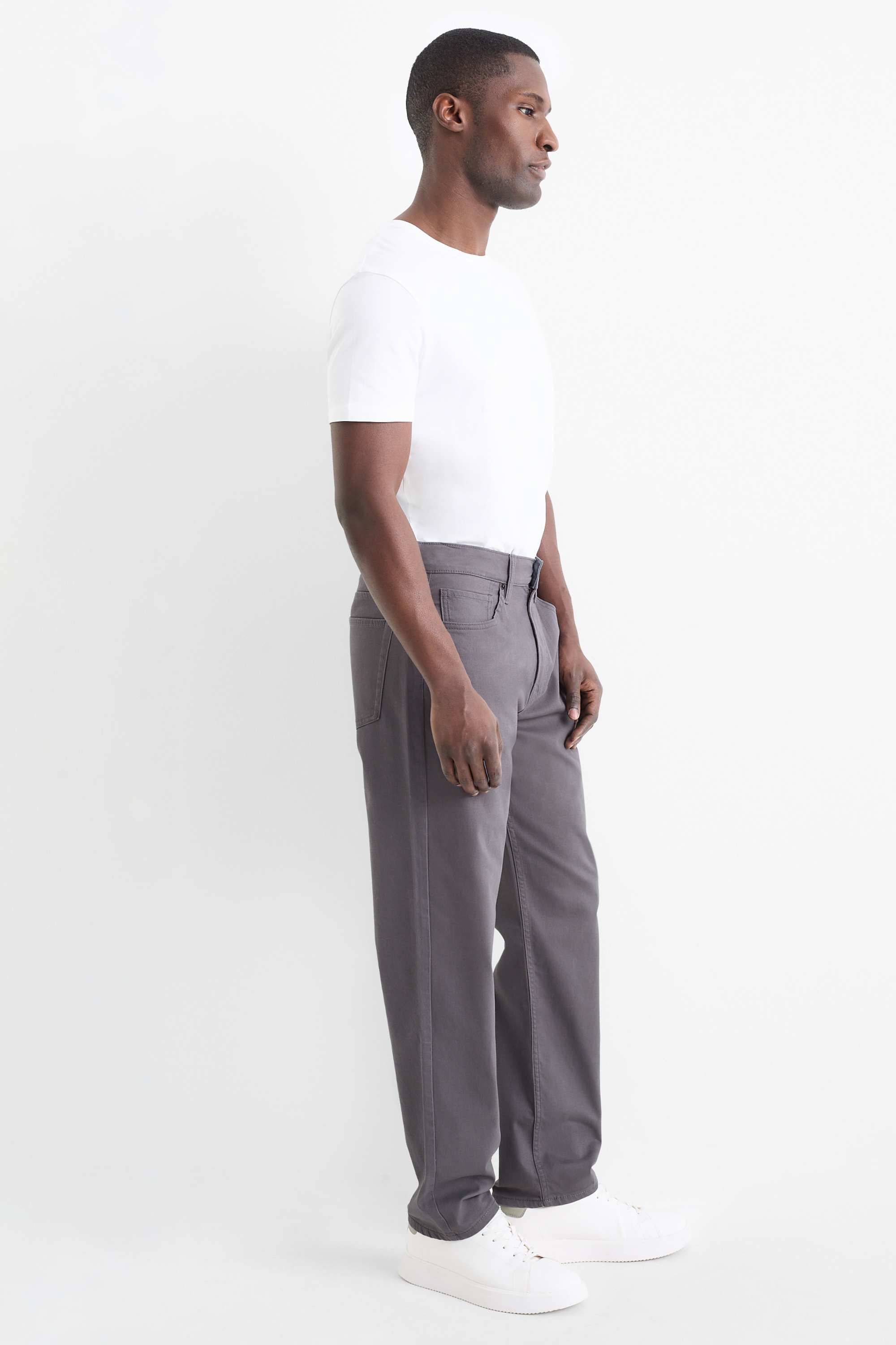 Trousers - regular fit dark gray