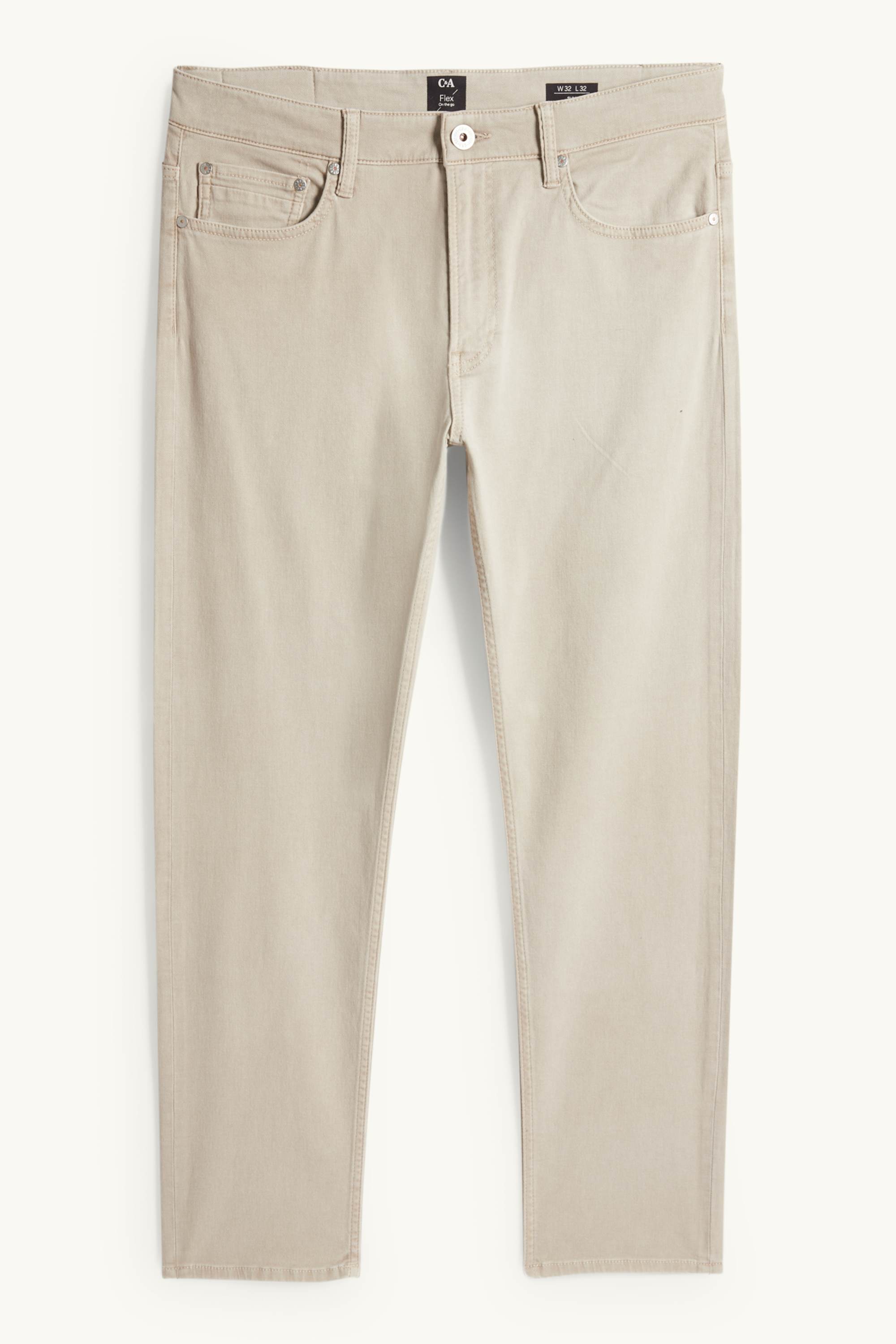 Trousers - slim fit - LYCRA® light beige