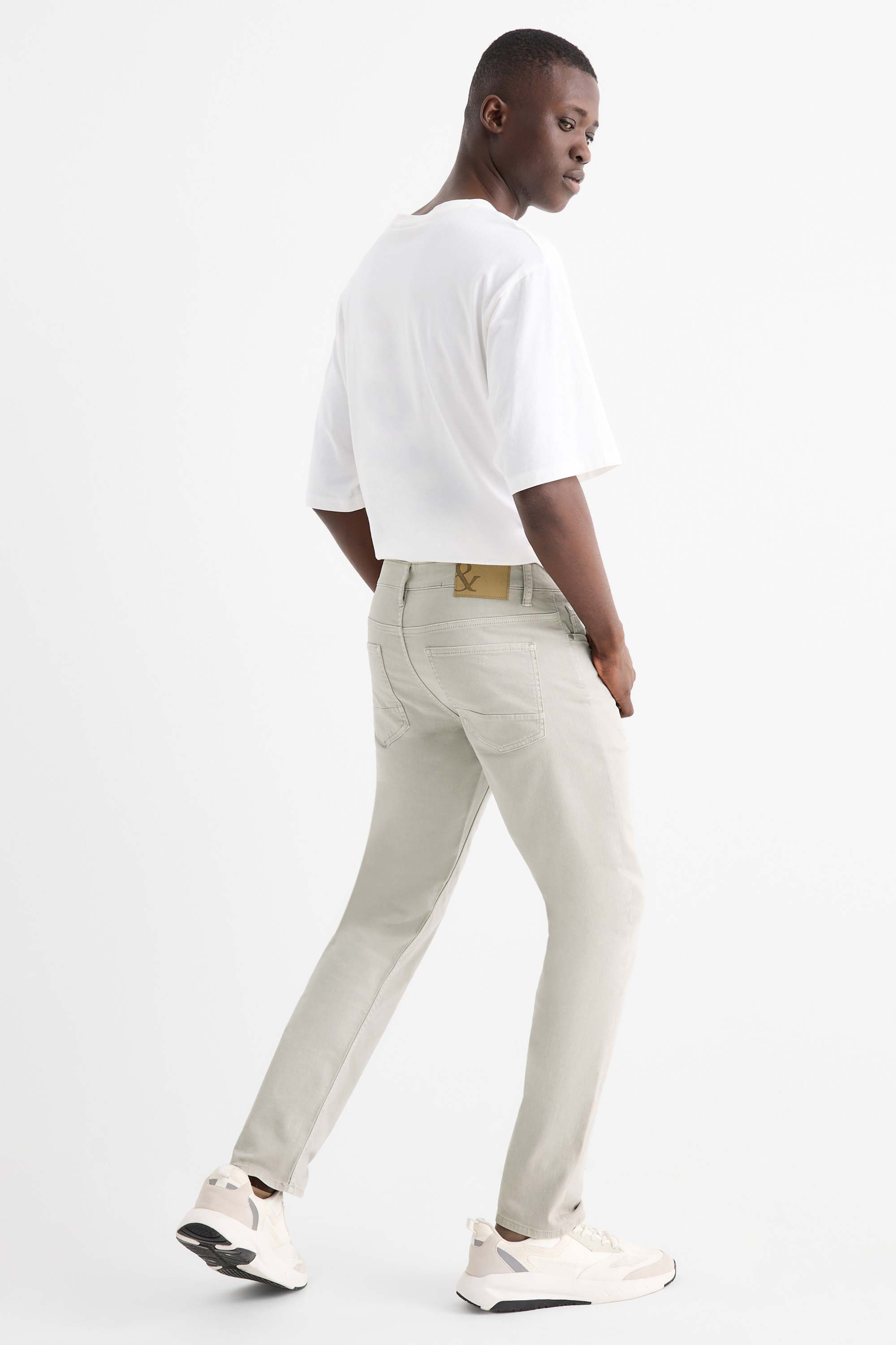 Trousers - slim fit - LYCRA® light gray