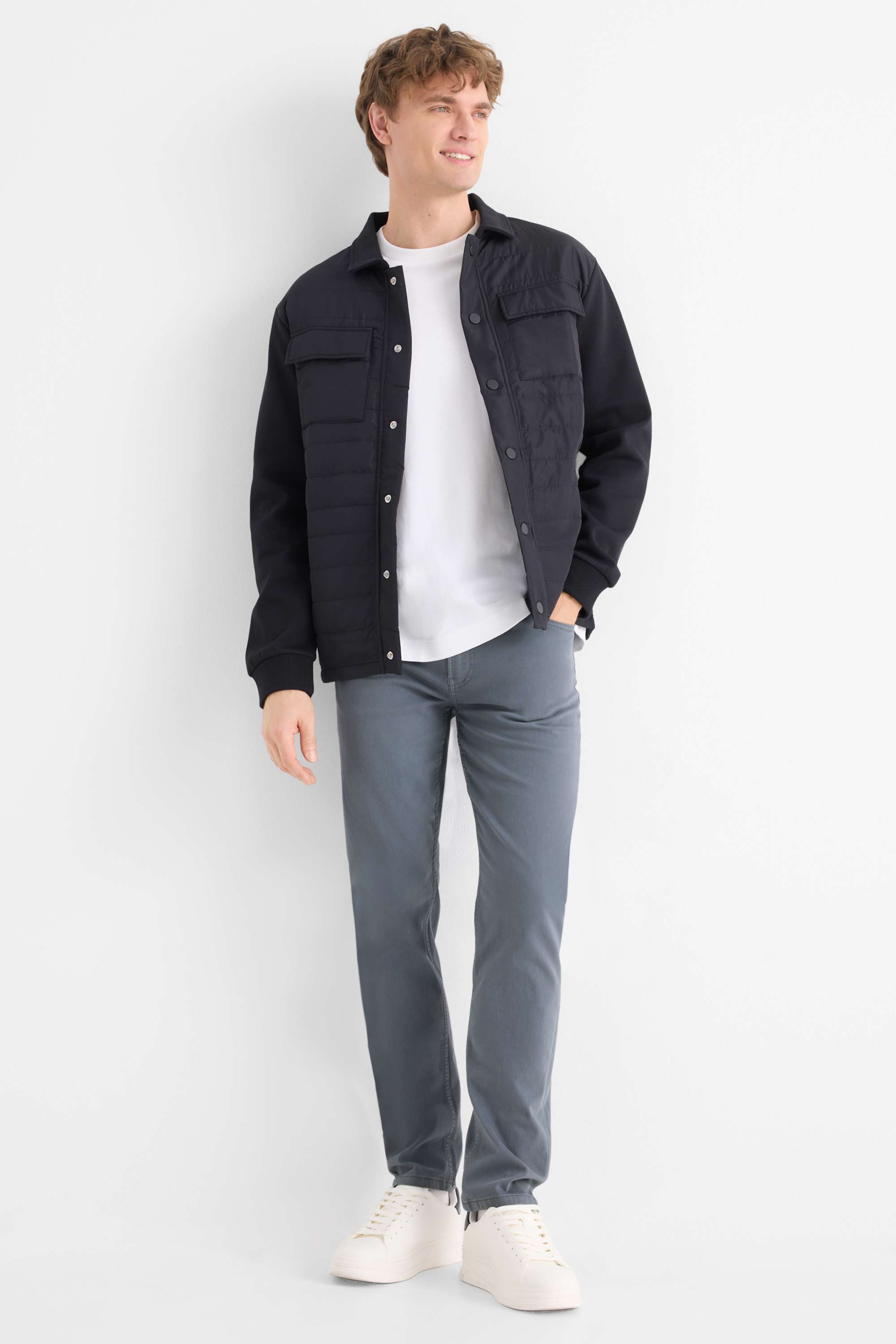 Trousers - slim fit - LYCRA® denim-light gray